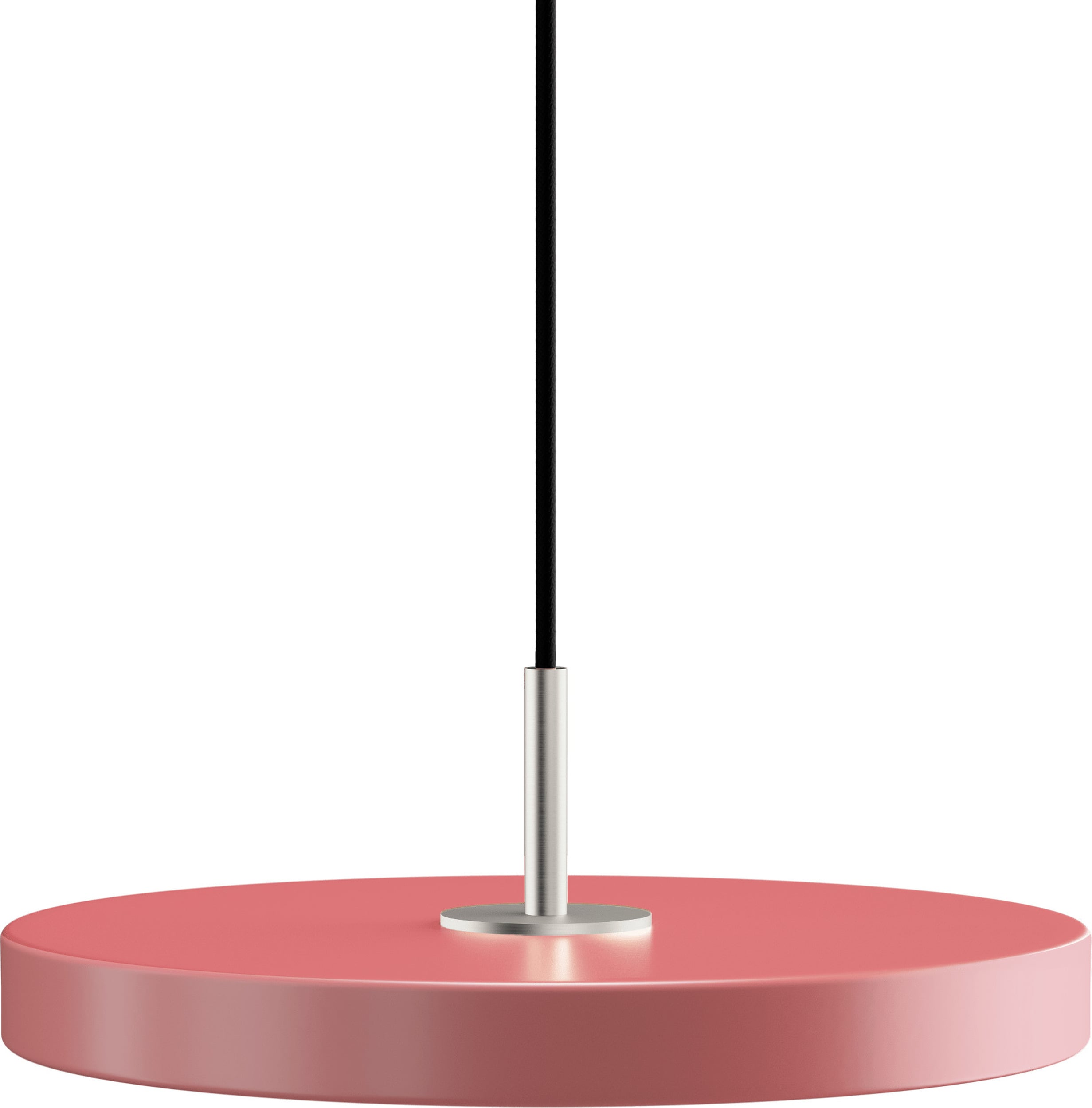 Lampa wisząca Asteria Plus 31 cm różowa ze srebrnym mocowaniem