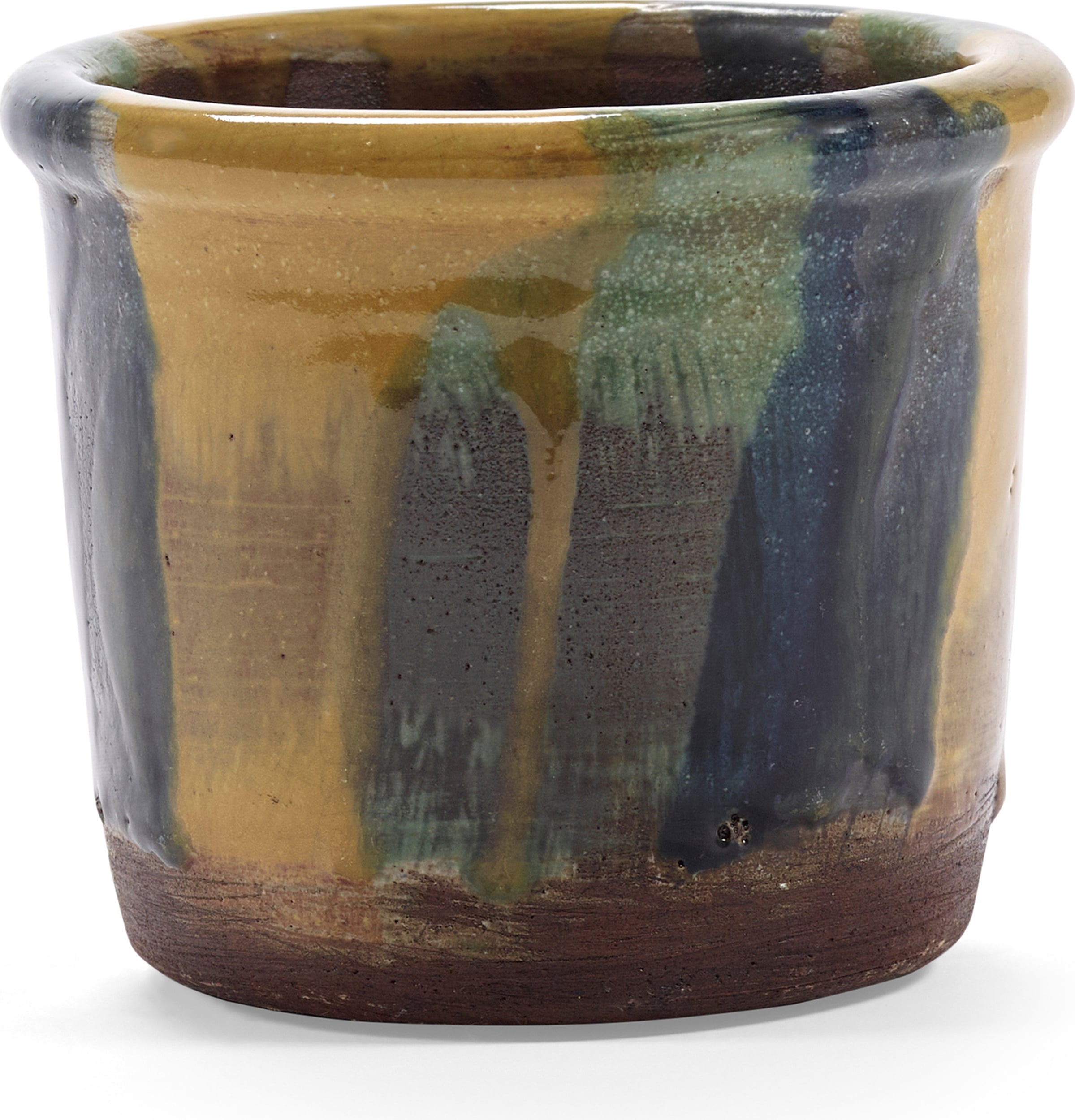 Osłonka na doniczkę Glazed Shades 11 cm żółto-niebieska