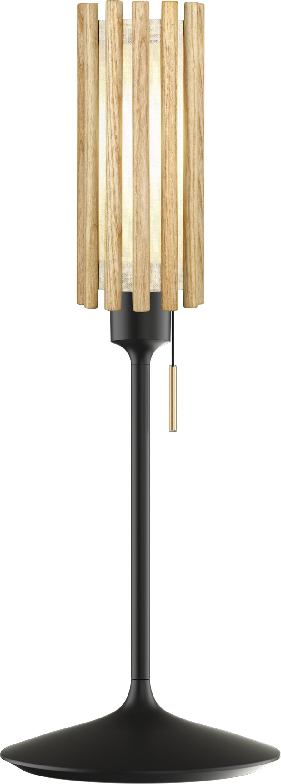 Lampa stołowa Komorebi 11 cm naturalny dąb z czarną podstawą