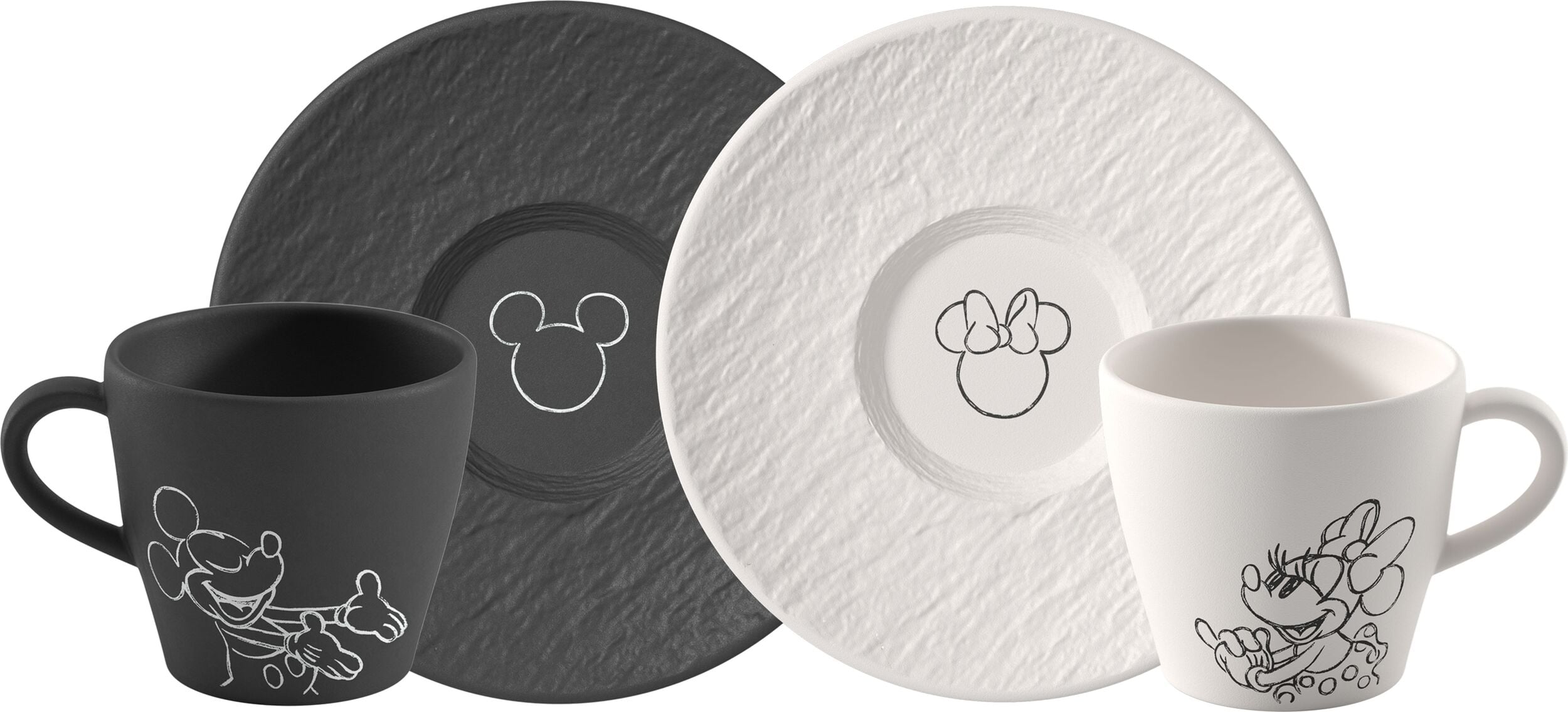 Filiżanki do kawy ze spodkami Manufacture Rock Mickey Mouse 160 ml 2 szt.
