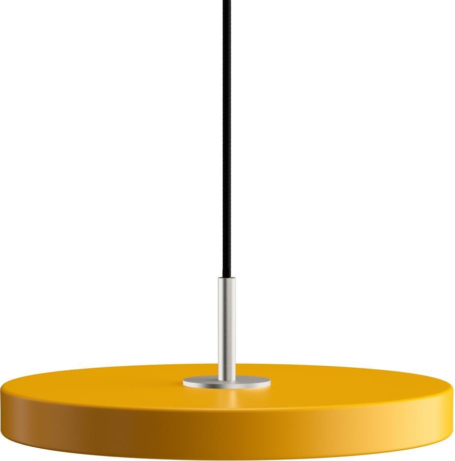 Lampa wisząca Asteria Mini żółta ze srebrnym mocowaniem