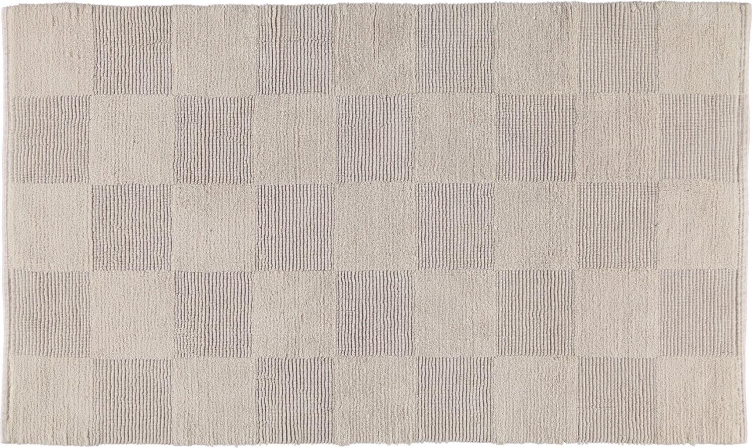 Dywanik łazienkowy Cawo szachownica 60 x 100 cm beżowy tkany ręcznie