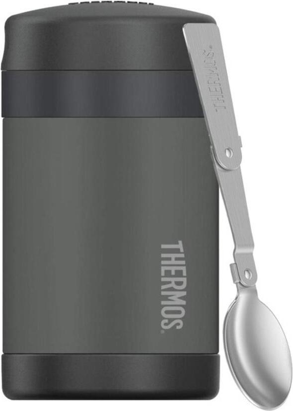 Termos obiadowy dla dzieci ze składaną łyżką FUNtainer 470 ml czarny 2 el.