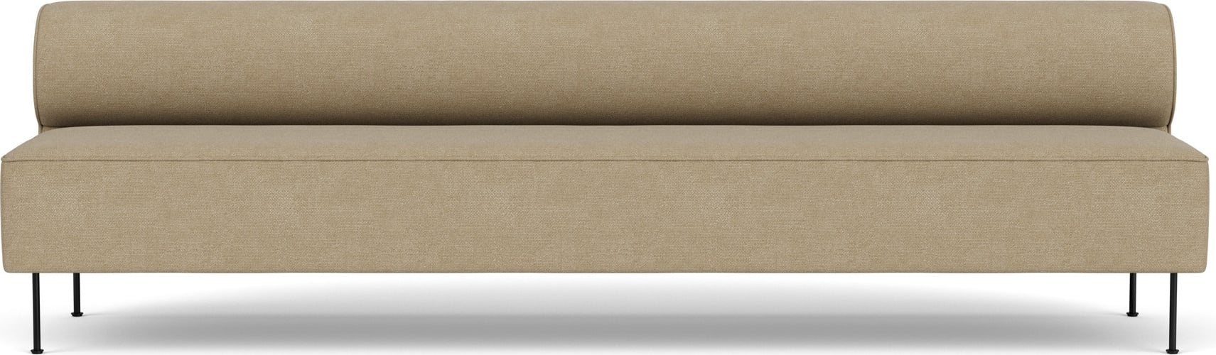 Sofa modułowa Eave Bouclé 280 cm beżowa na czarnych stalowych nogach