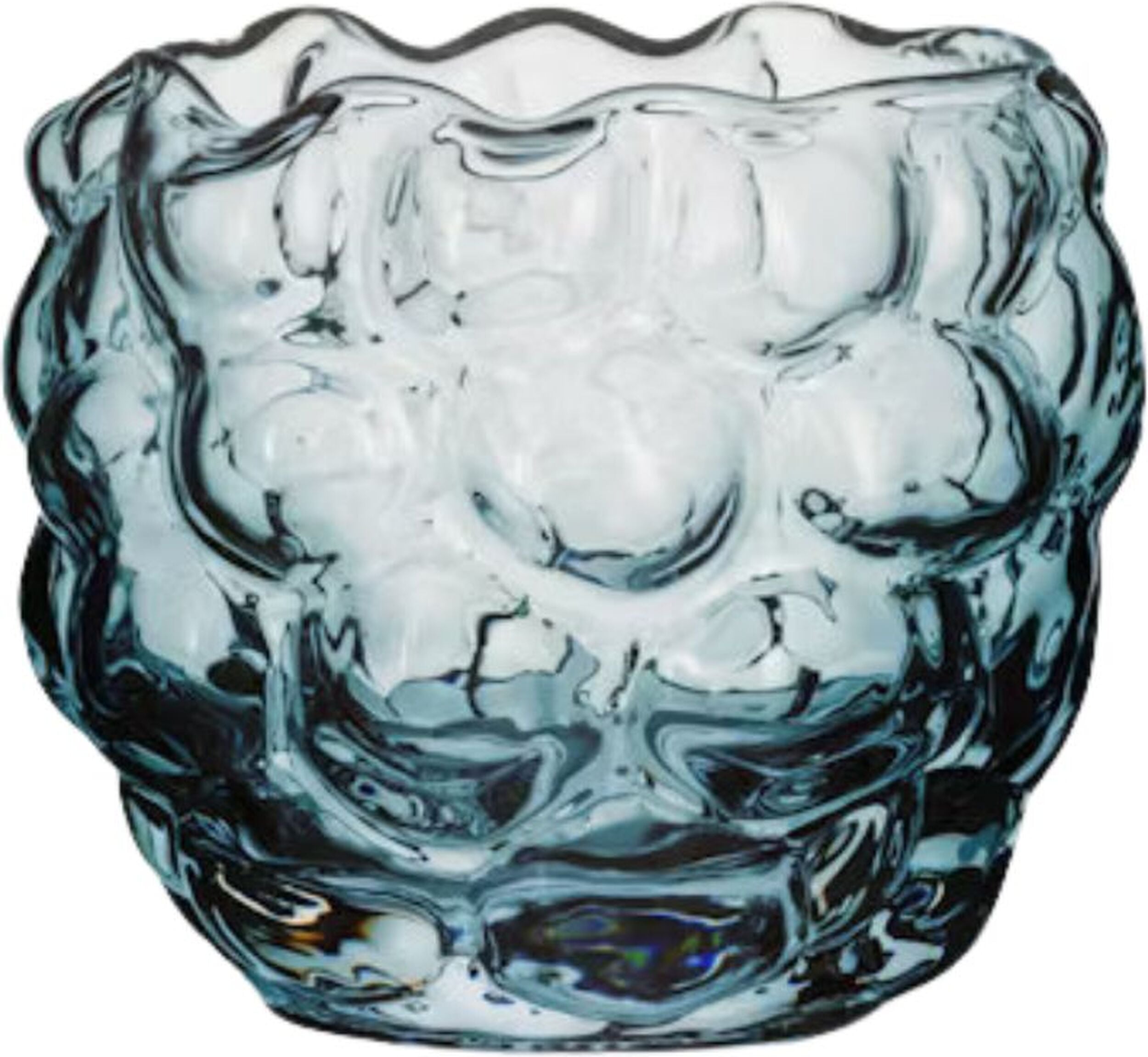 Mini wazon Moss 7 3 cm transparentny niebieski