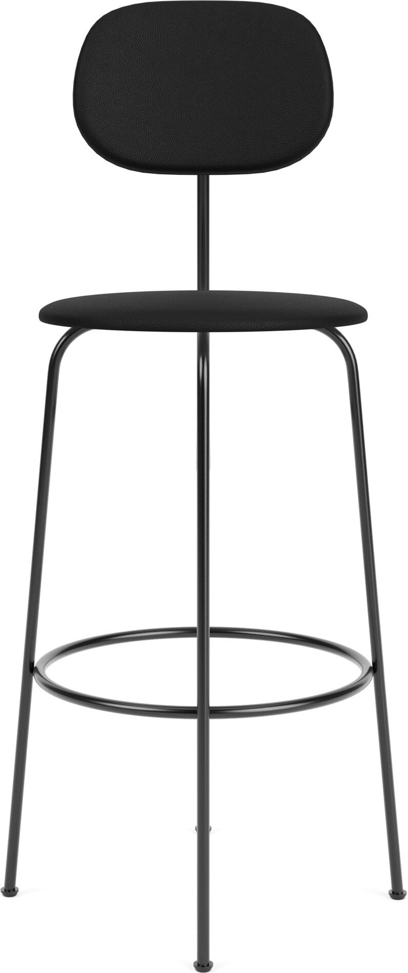 Krzesło barowe Afteroom Plus 107 5 cm czarne skórzane