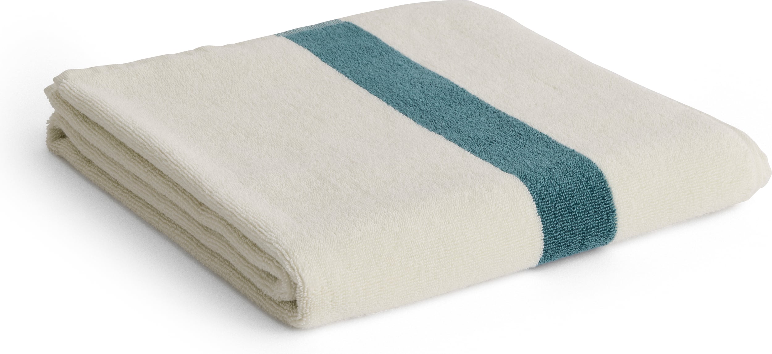 Ręcznik kąpielowy Stripe w pasy 70 x 140 cm beżowo-petrol
