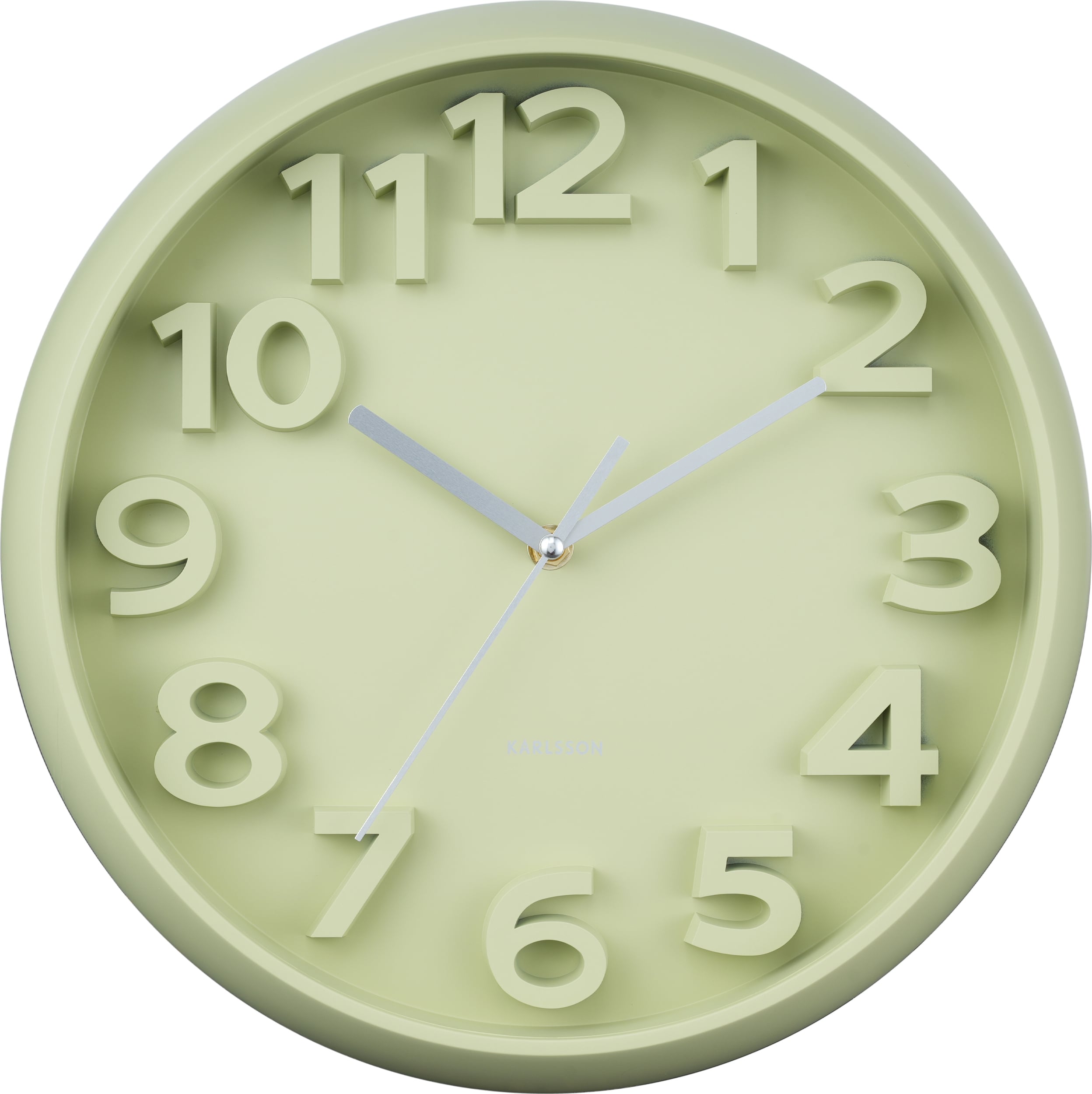Zegar ścienny Elevated Classic Numbers pastelowy zielony