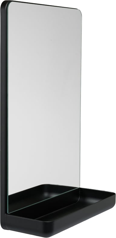 Lustro ścienne Mirror & More czarne z półką