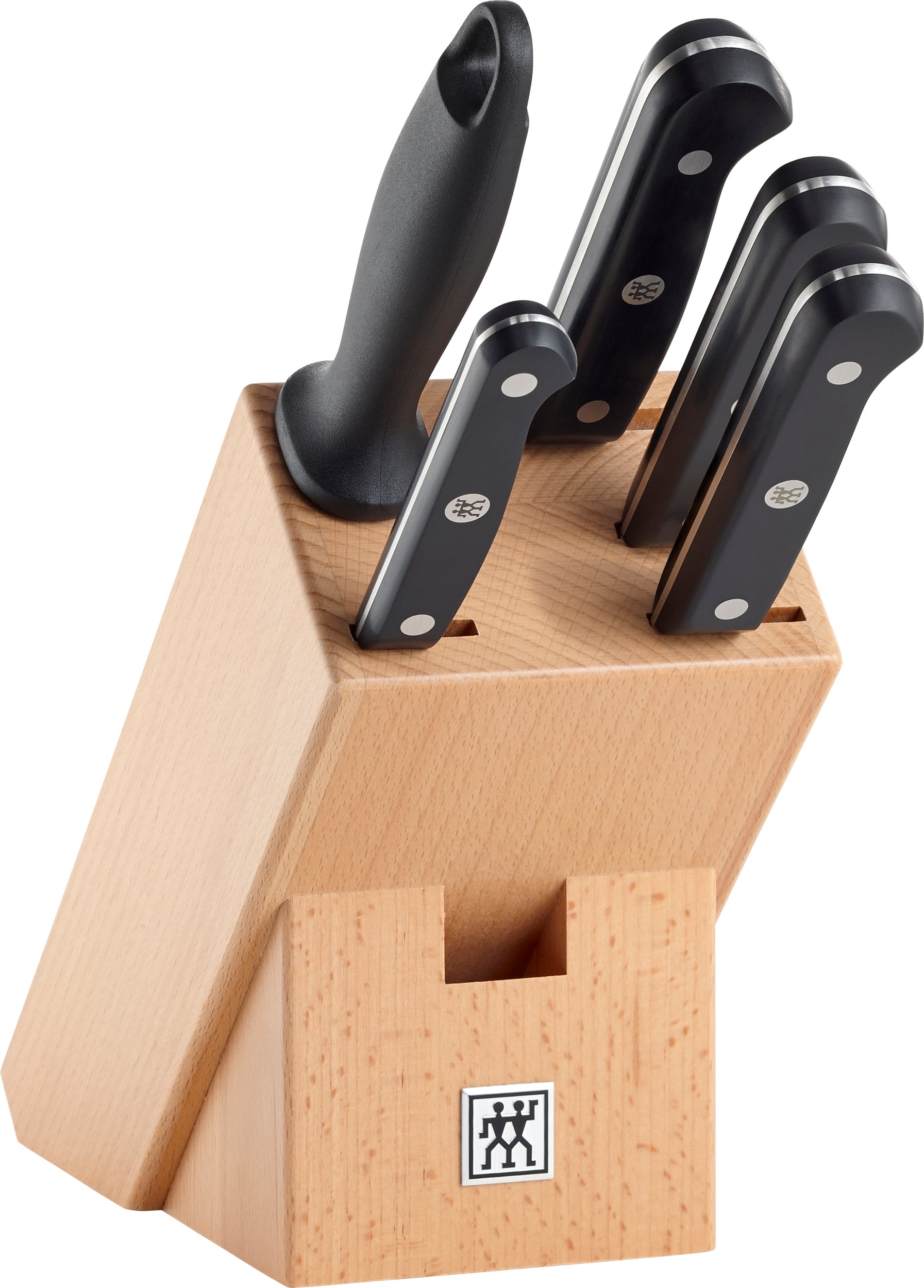 Blok z 4 nożami i ostrzałką Gourmet 01