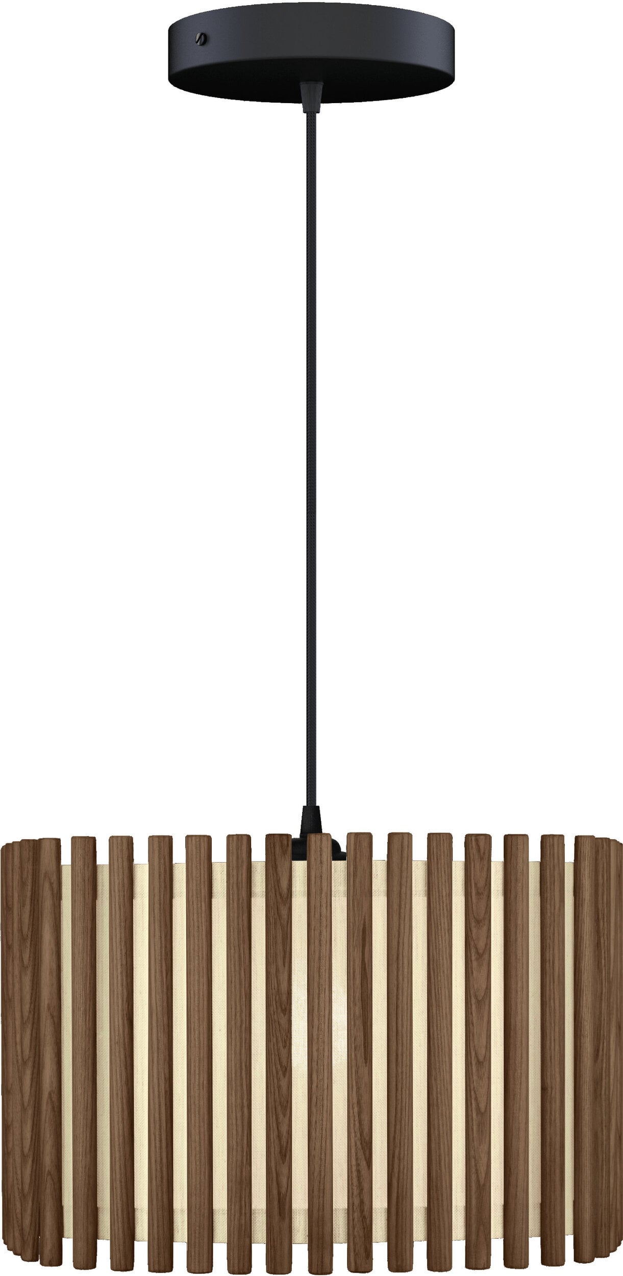 Lampa wisząca Komorebi kwadratowa 40 9 cm ciemny dąb z czarną rozetą