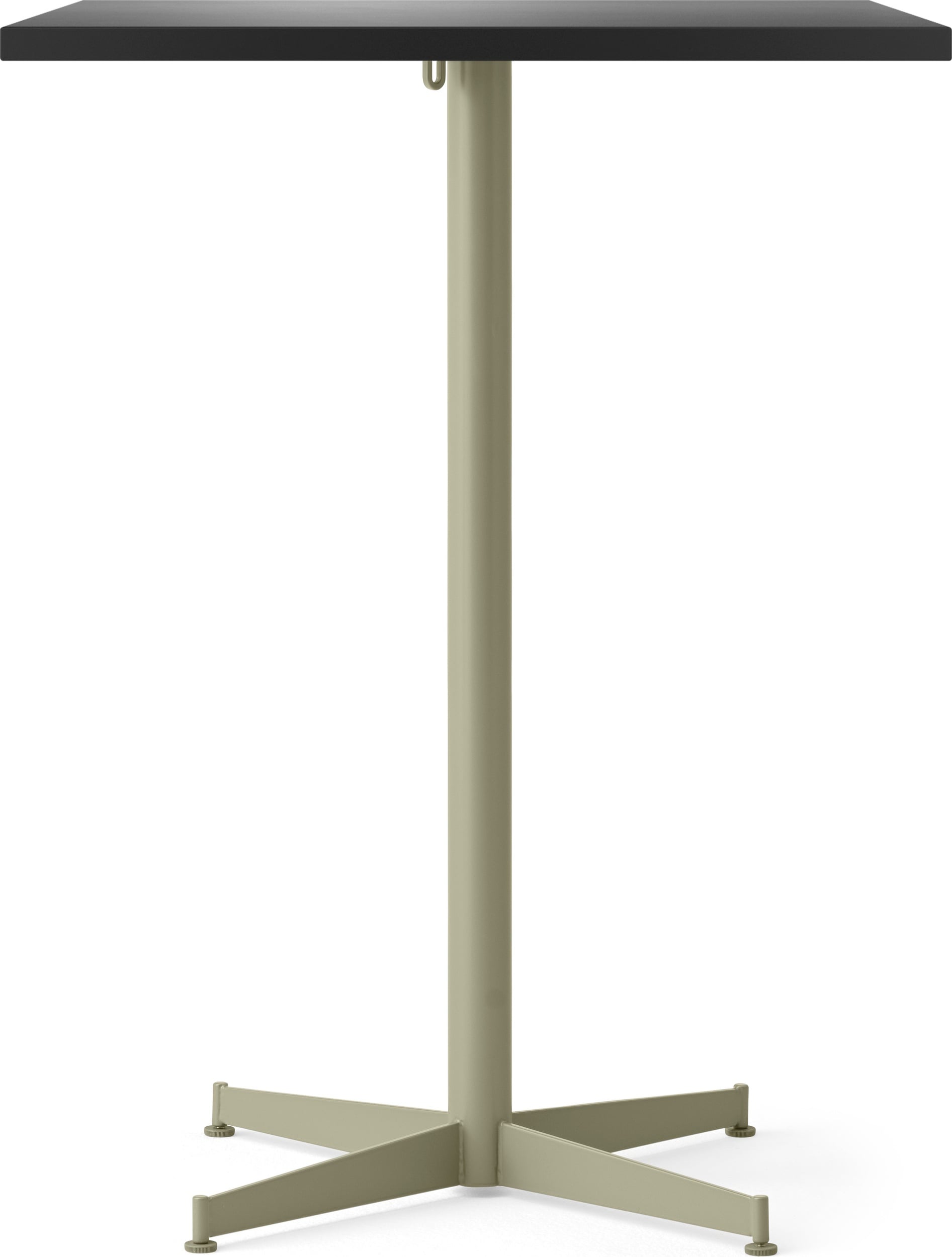 Stół barowy z oliwkową podstawą Nook Star Base Linoleum kwadratowy 93 cm czarny