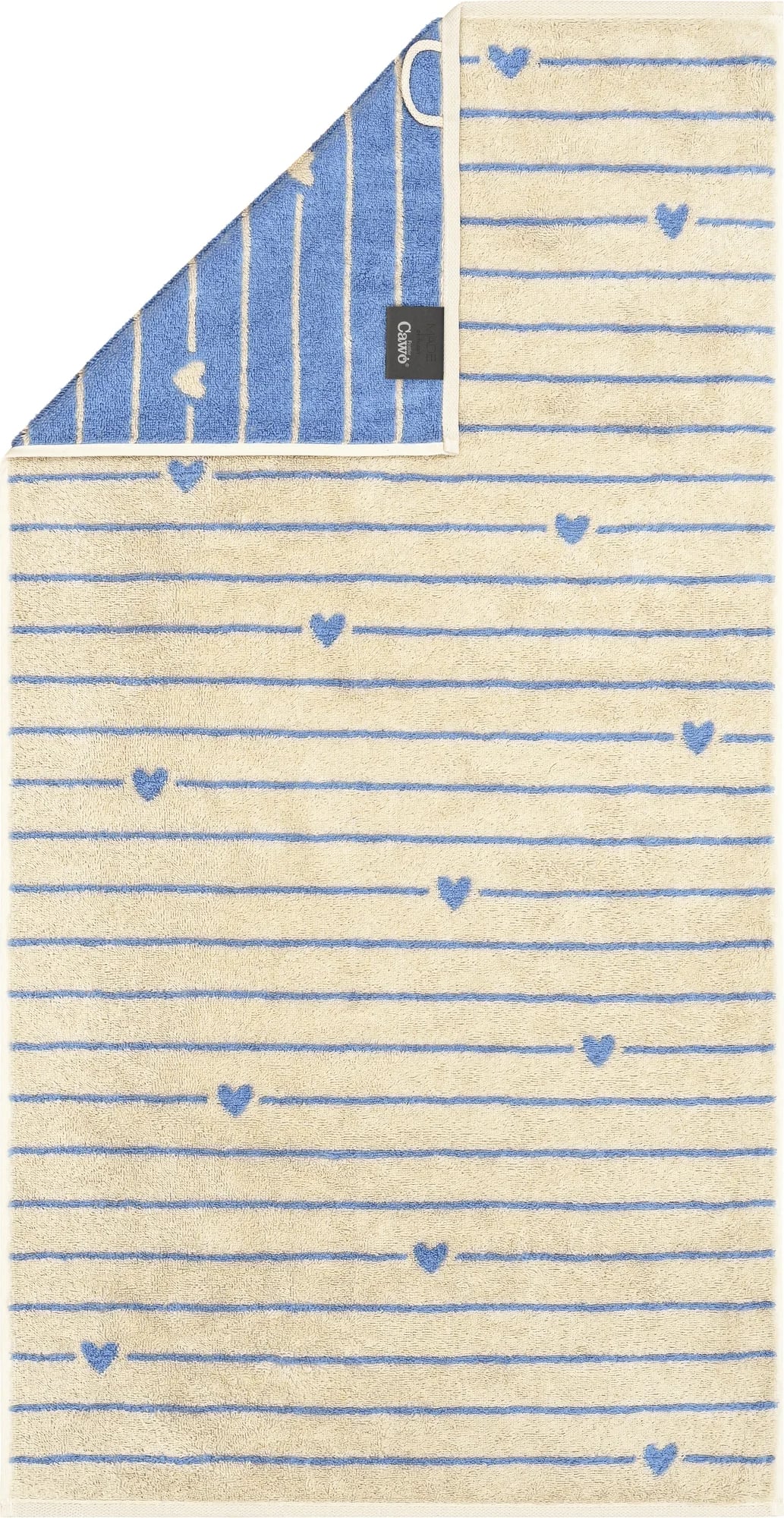 Ręcznik Lines&Hearts 70 x 140 cm niebieski
