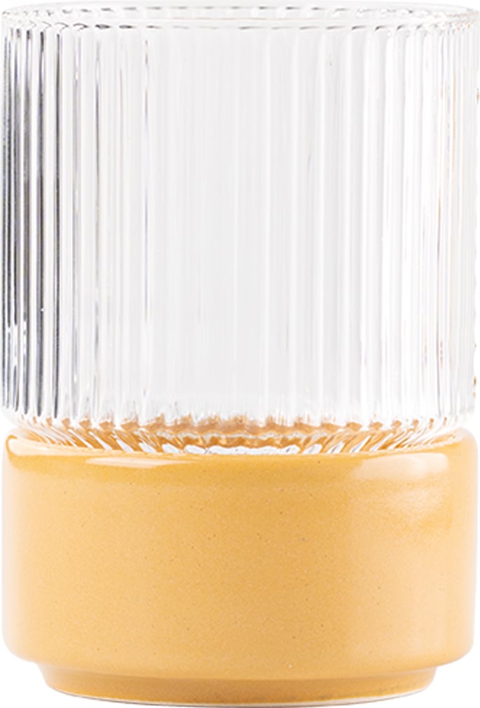 Szklanka z miską na przekąski T-Set 450 ml bursztynowa