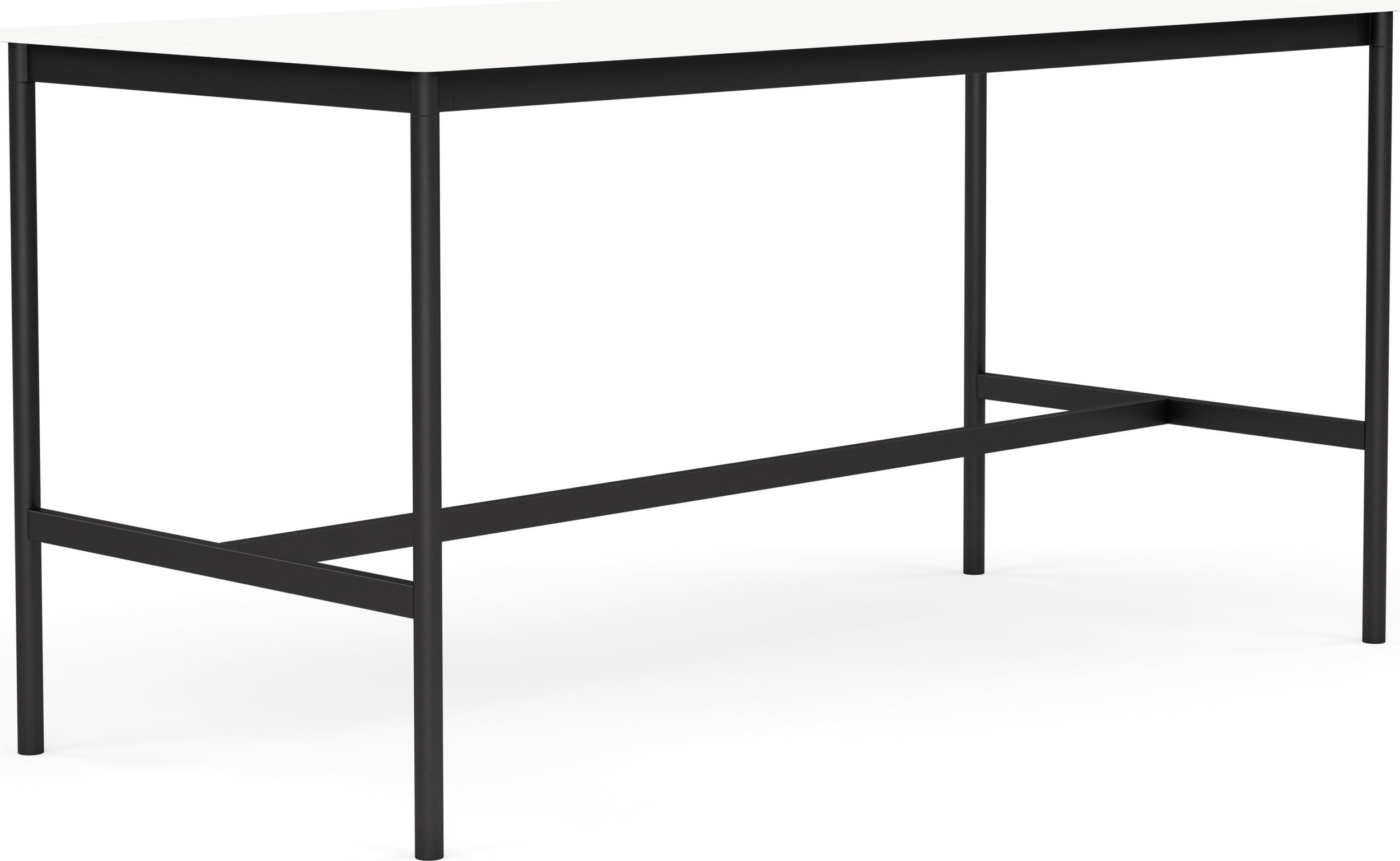 Stół Base 190 x 85 x 95 cm biały z laminowanym blatem z ABS i czarną ramą