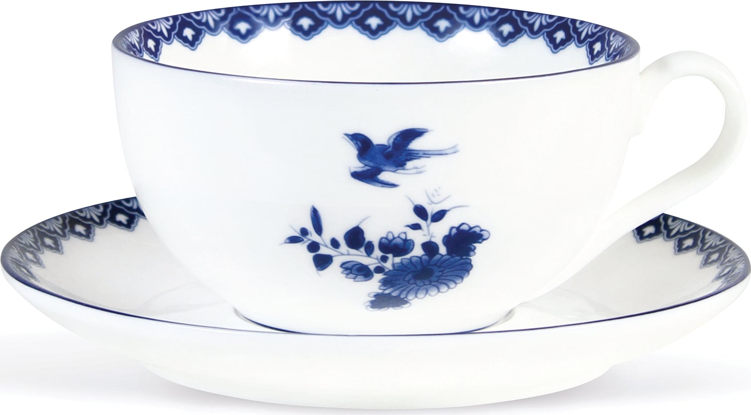 Filiżanki do kawy ze spodkami Delftware 2 szt.