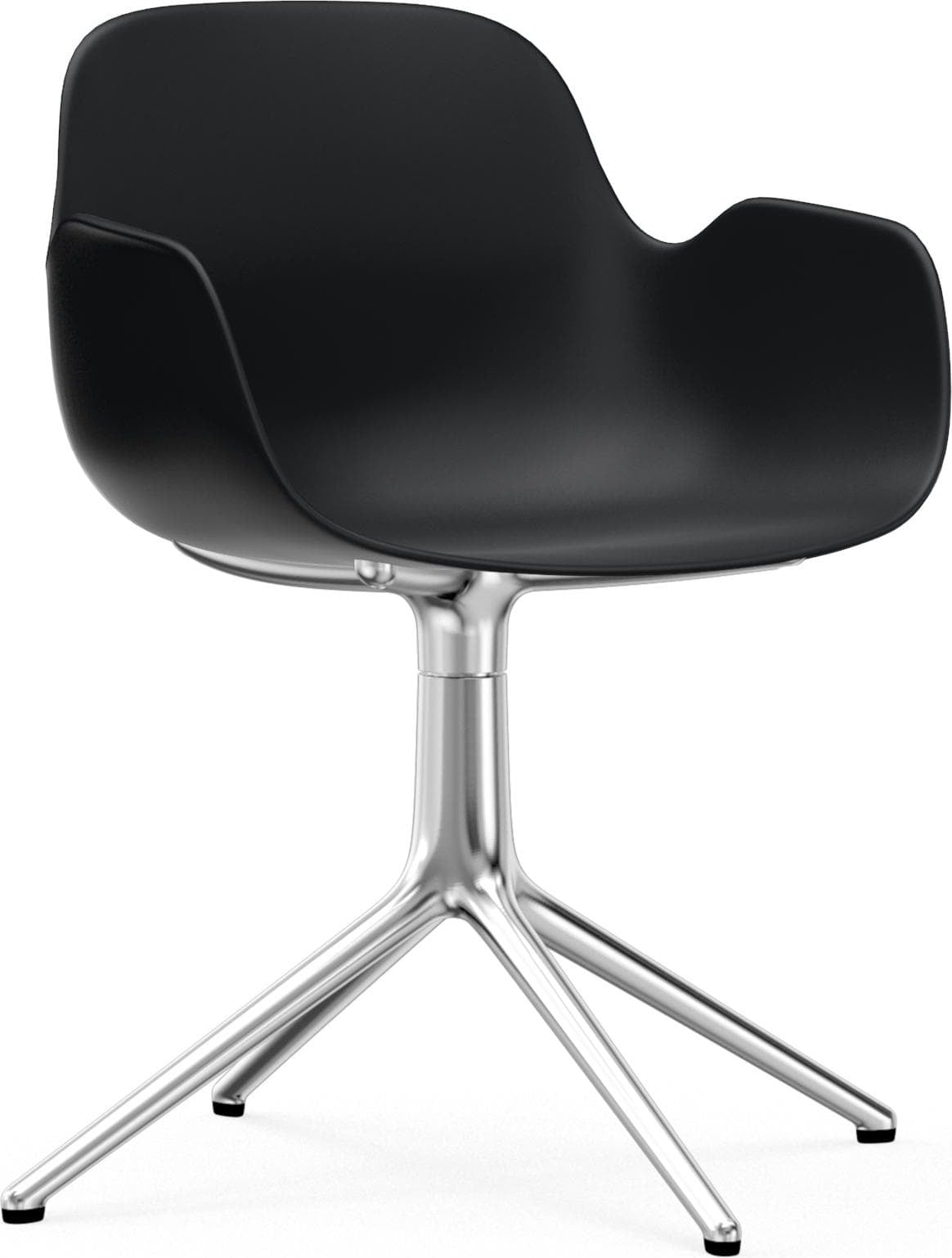 Fotel obrotowy Form Swivel 4L czarny na aluminiowych nogach