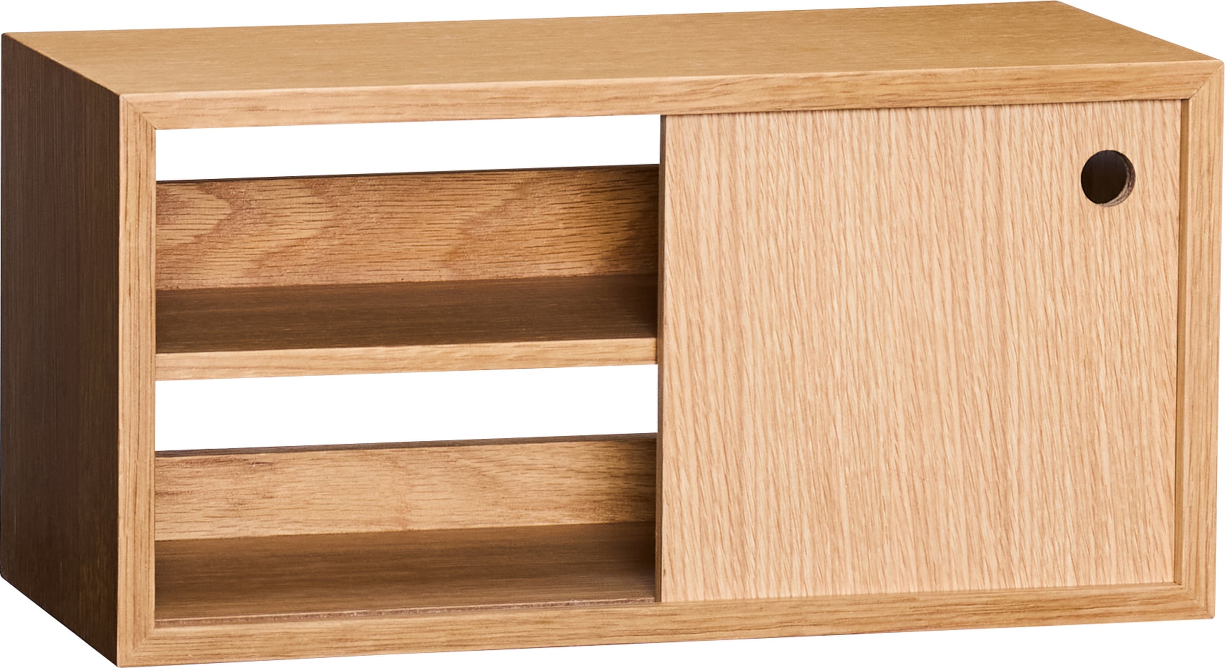 Półka Slide naturalny dąb z przesuwanymi drzwiami