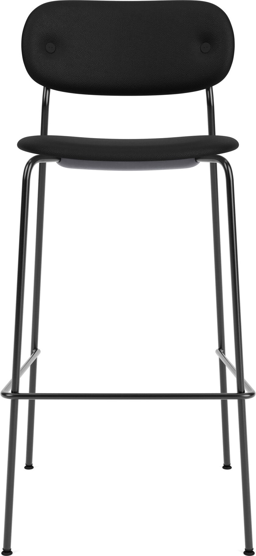 Krzesło barowe Co Sierra 105 cm czarne skórzane na czarnych nogach