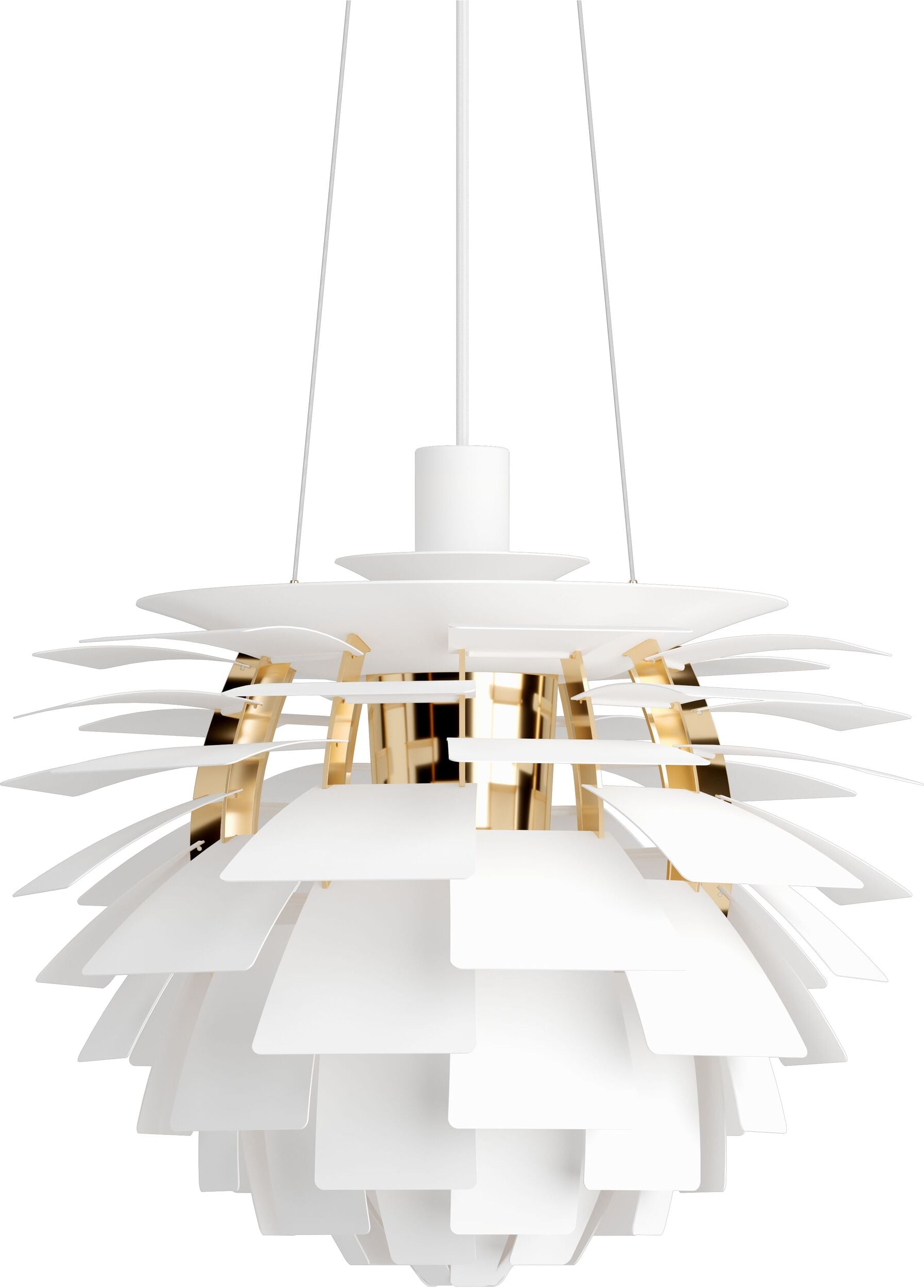 Lampa wisząca PH Artichoke 48 cm biała mosiądz