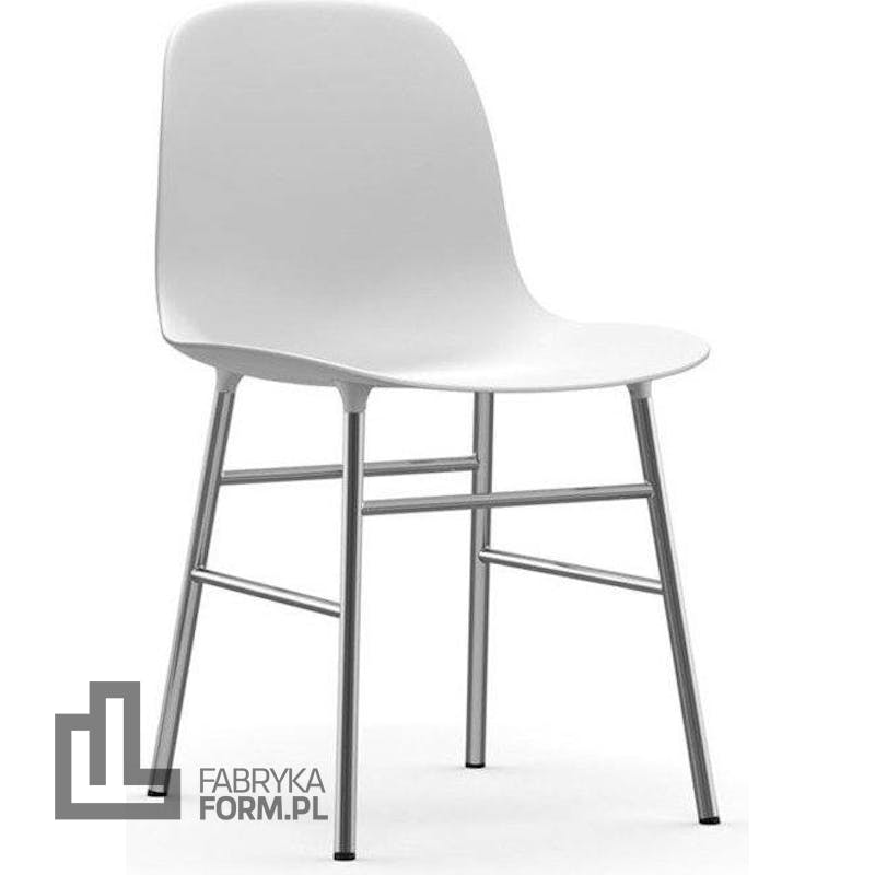 Krzesło Form chromowane nogi białe