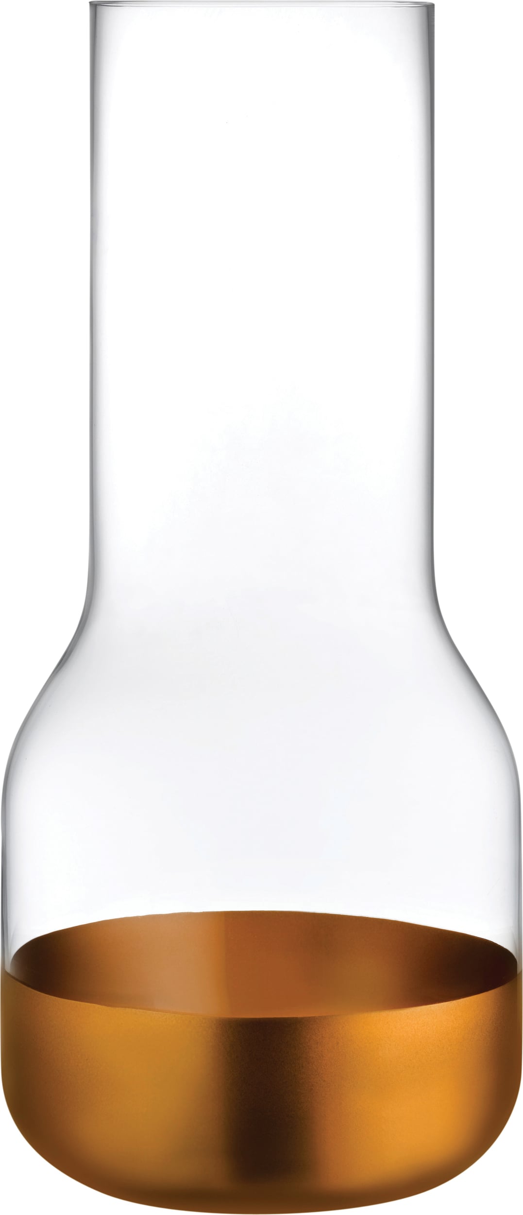 Wazon Contour 40 cm transparentny z miedzianą podstawą