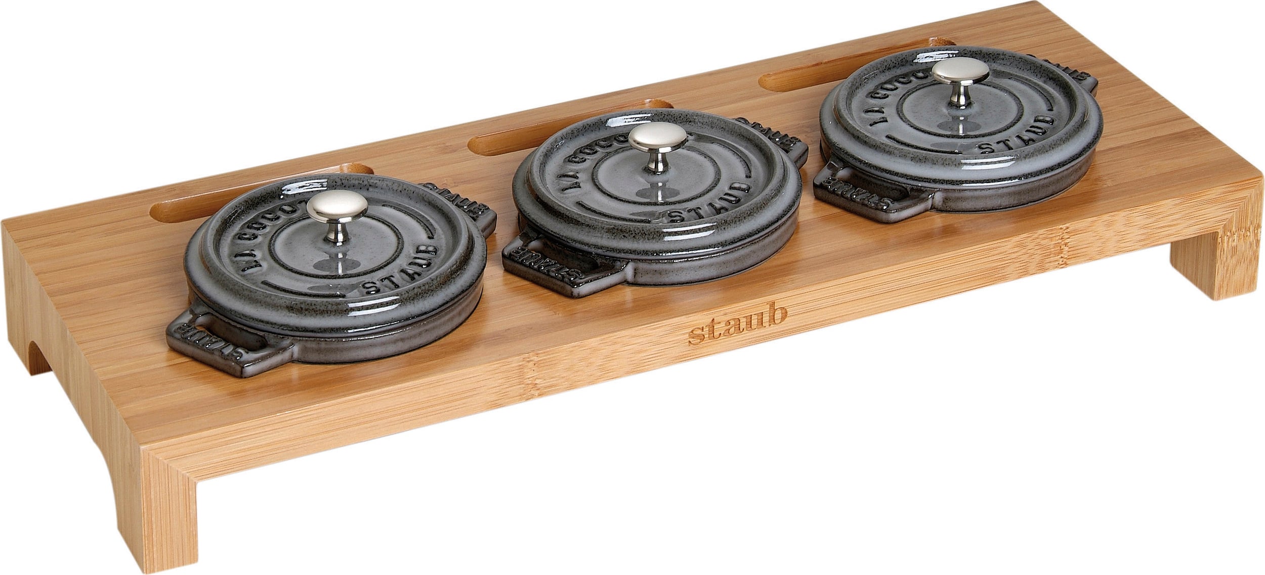 Stojak na naczynia do zapiekania Mini Cocotte 42 cm brązowy