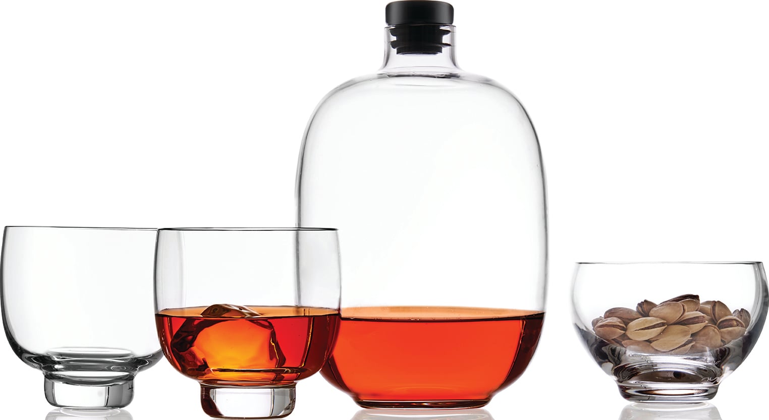 Karafka do whisky Malt z 2 szklankami i miseczką 4 el.