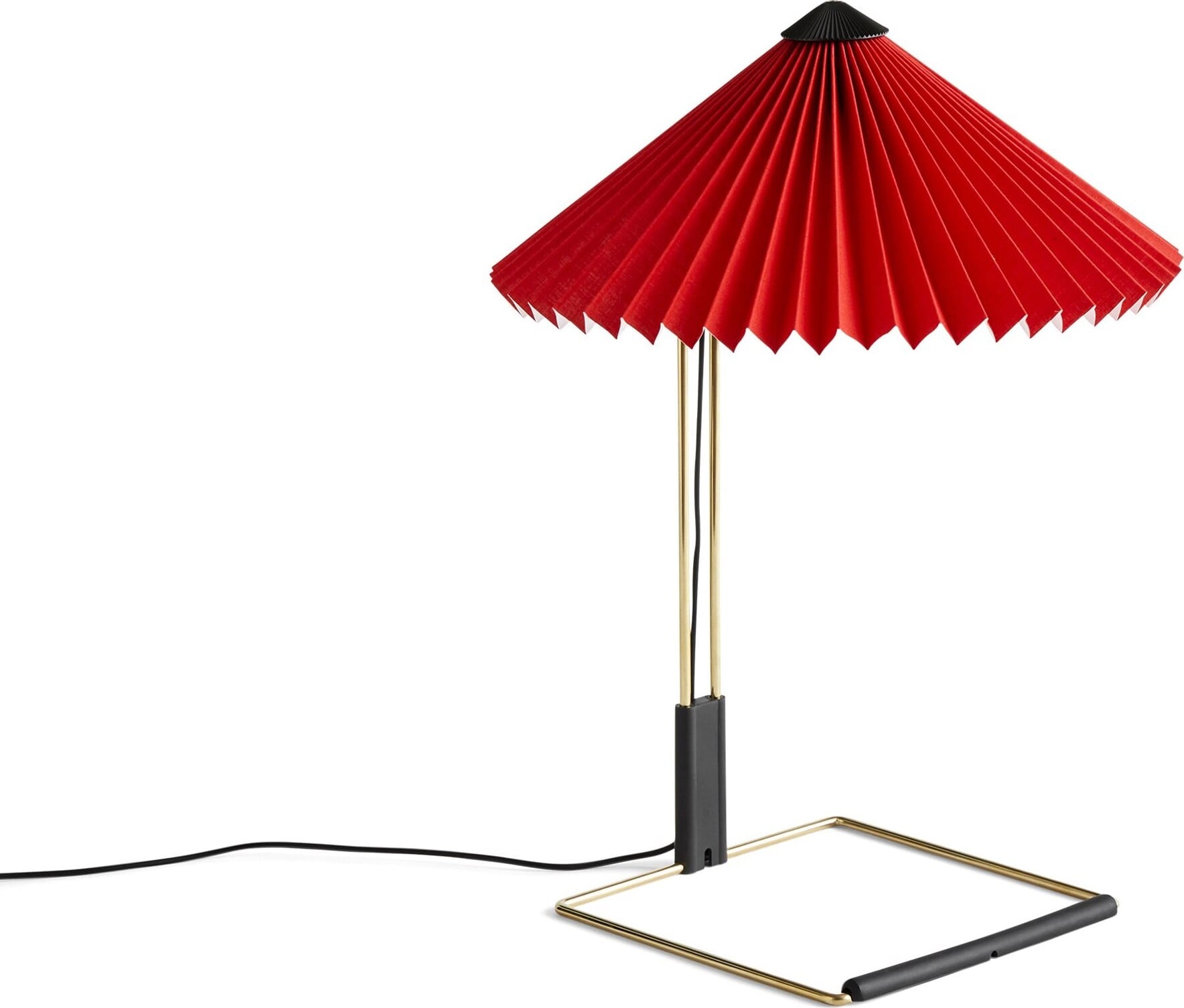 Lampa stołowa Matin 30 cm czerwona polerowany mosiądz