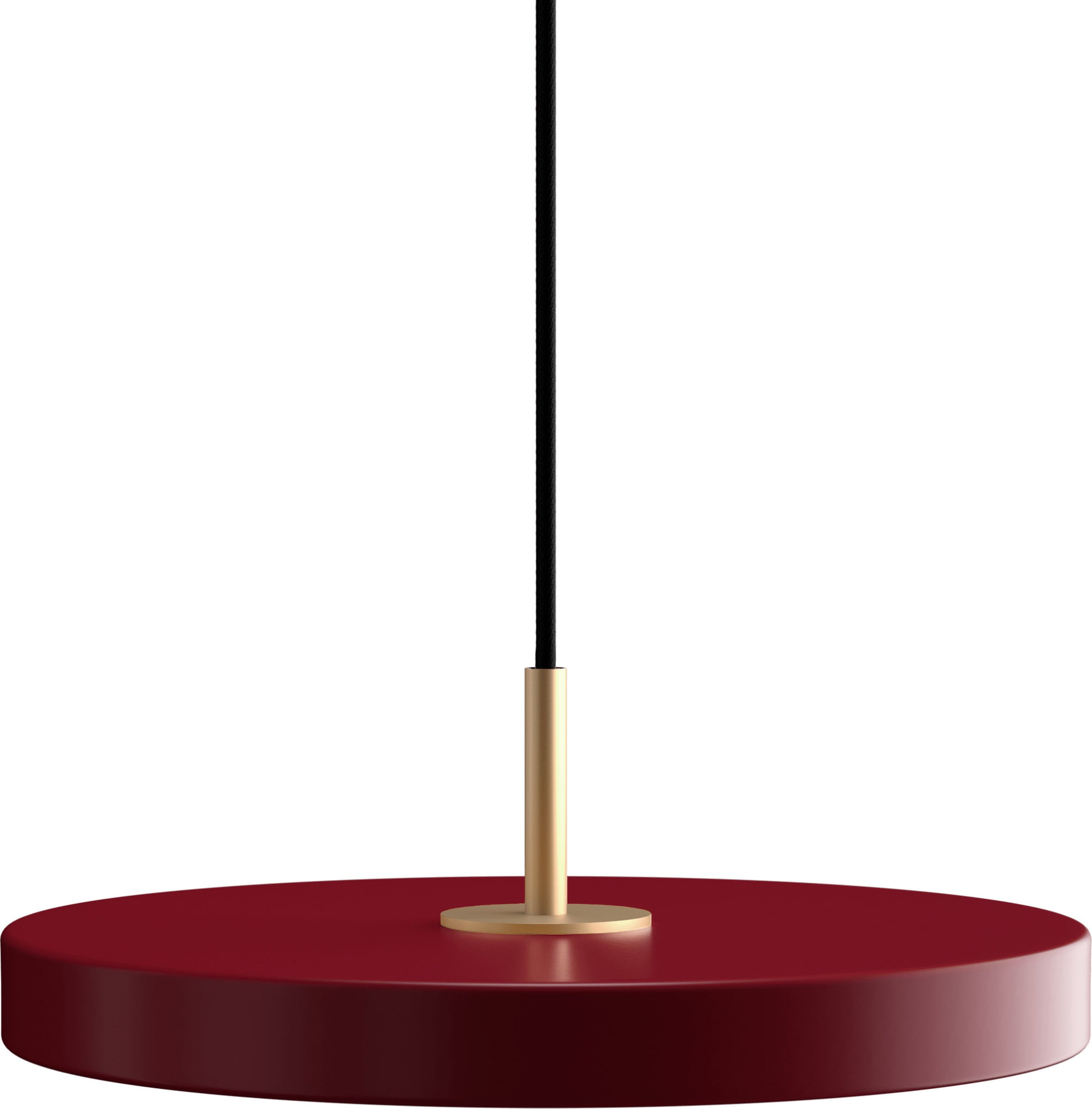 Lampa wisząca Asteria Plus 31 cm rubinowa czerwień ze złotym mocowaniem