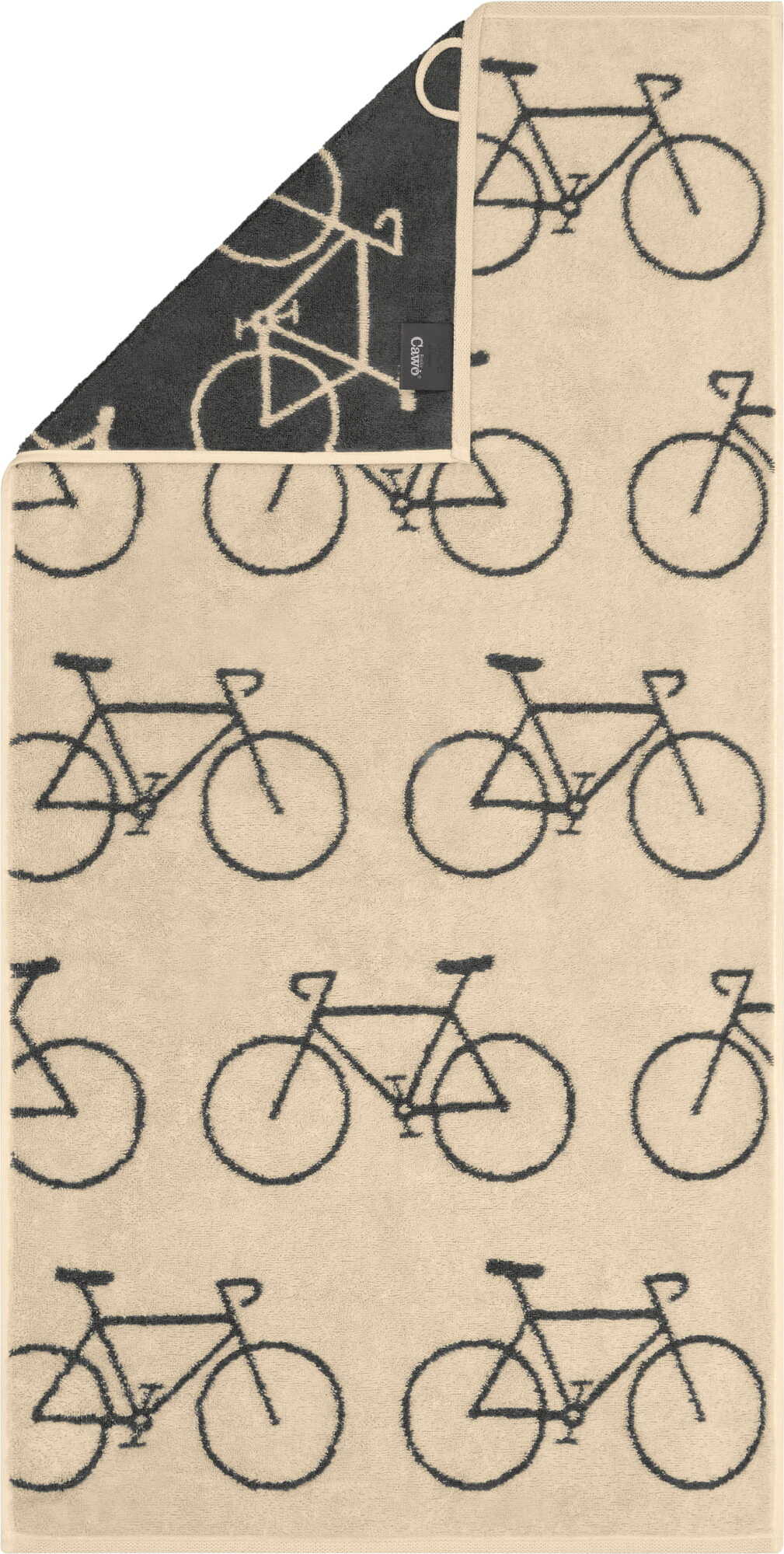 Ręcznik kąpielowy Velo w rowery allover 70 x 140 cm beżowy