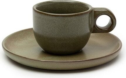 Filiżanki do espresso ze spodkami Surface 100 ml ciemnozielone 4 szt.