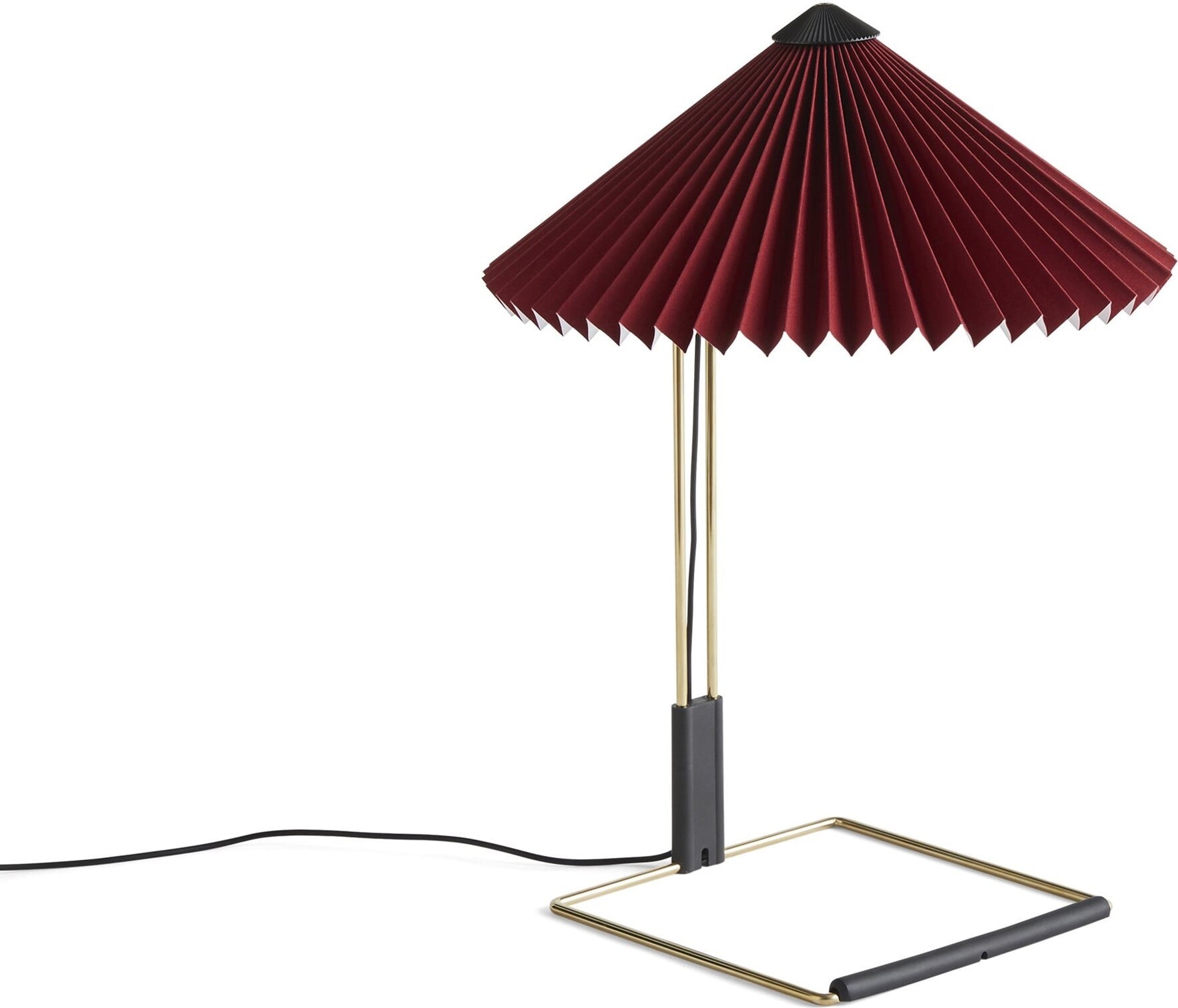 Lampa stołowa Matin 30 cm bordowa polerowany mosiądz