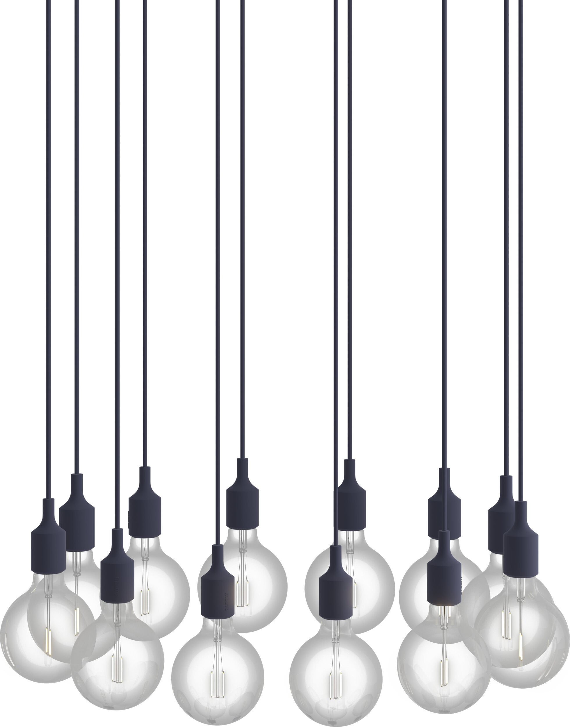 Lampa wisząca E27 12-punktowa granatowa
