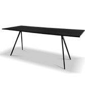 Stół Baguette 205 cm blat MDF czarny rama polerowana