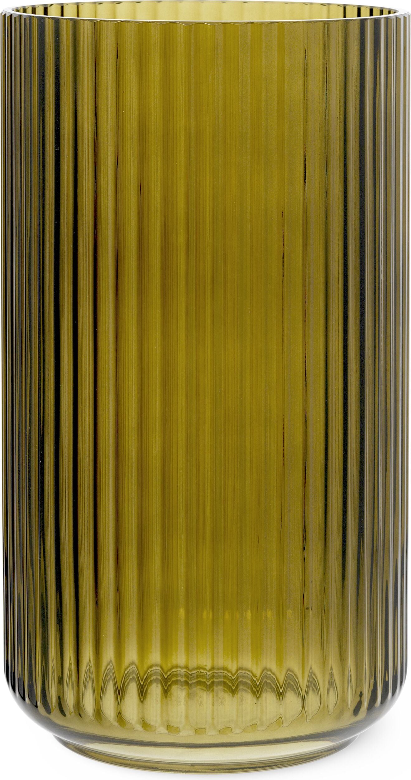 Wazon Lyngby 31 cm oliwkowy szklany