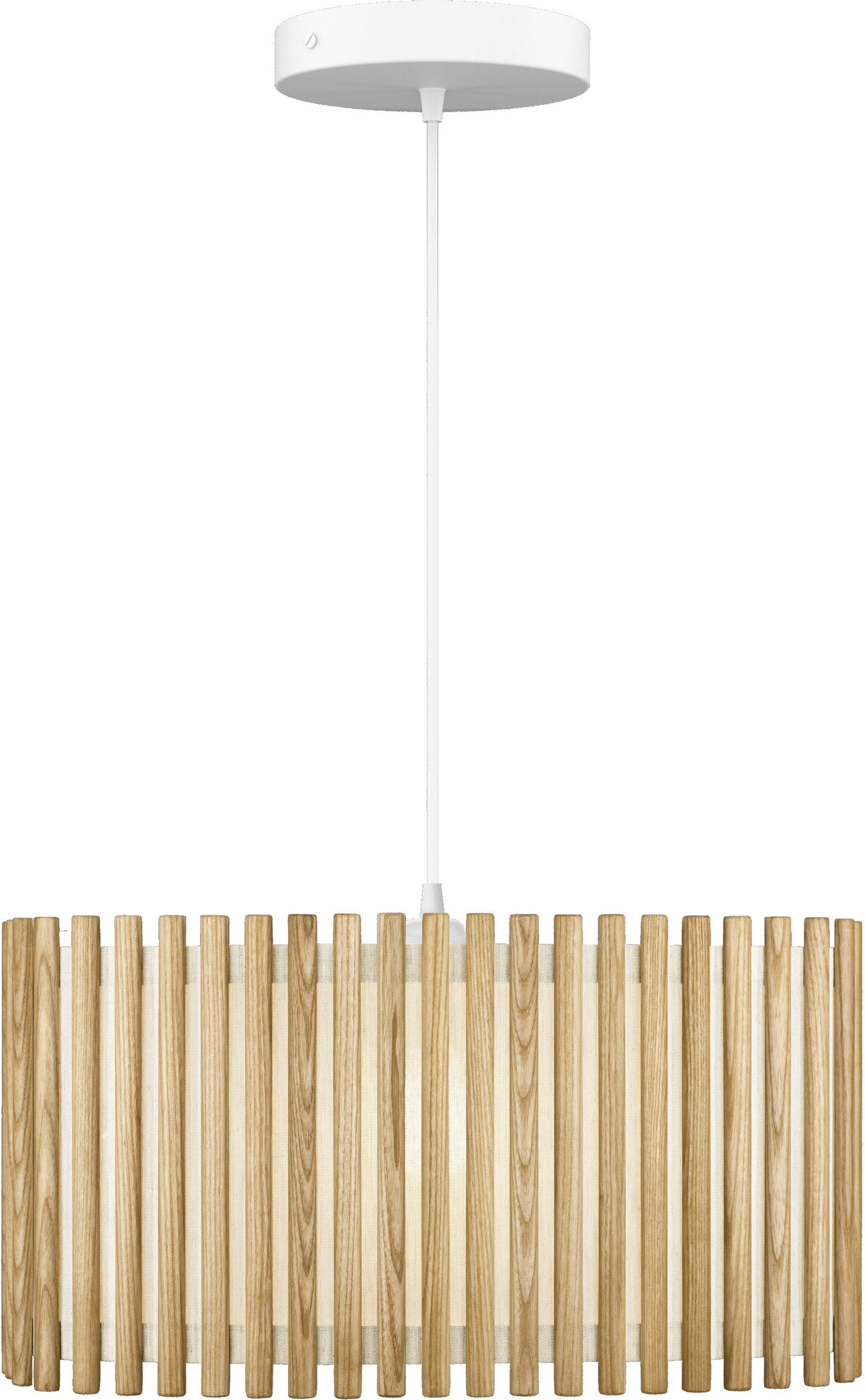 Lampa wisząca Komorebi prostokątna 50 6 cm naturalny dąb z białą rozetą