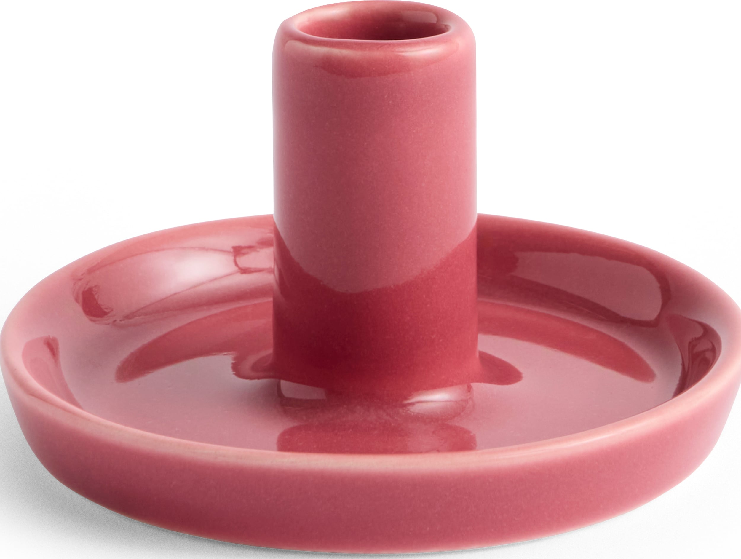 Świecznik na klasyczną świecę Disc 7 cm malinowy