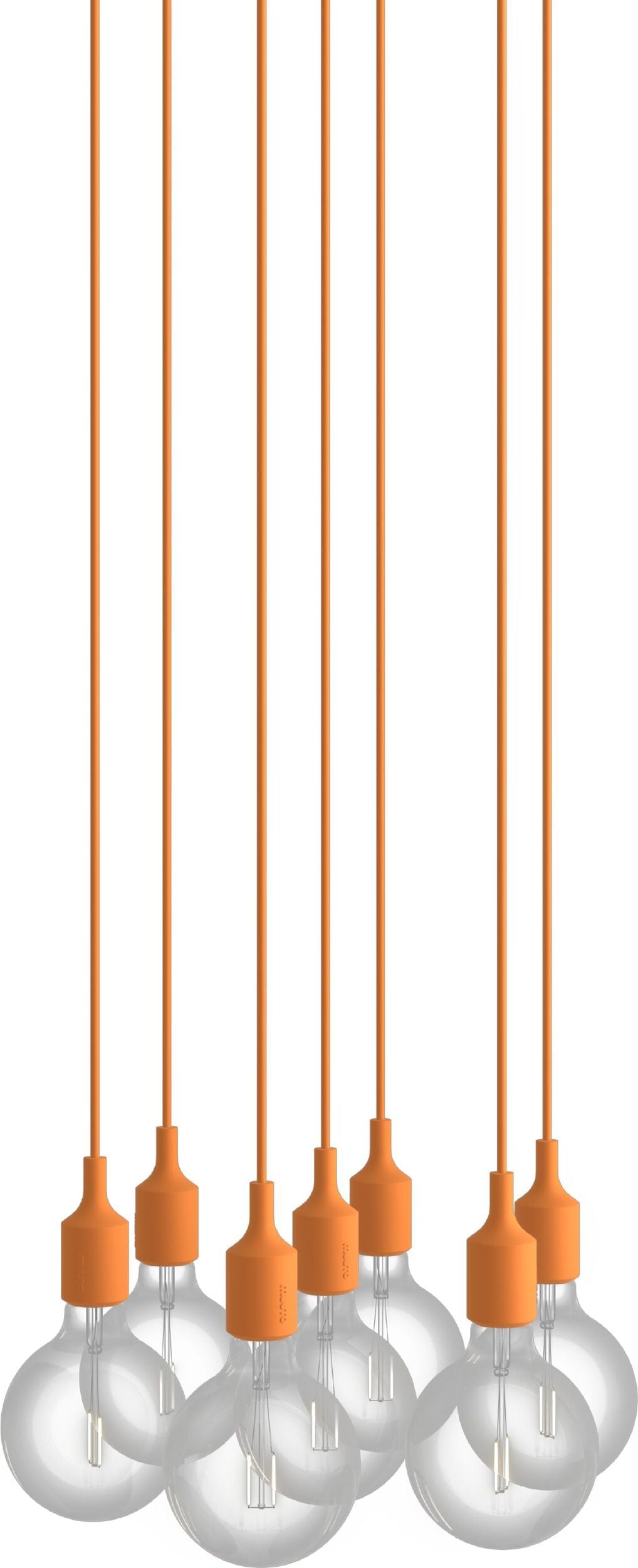 Lampa wisząca E27 7-punktowa pomarańczowa