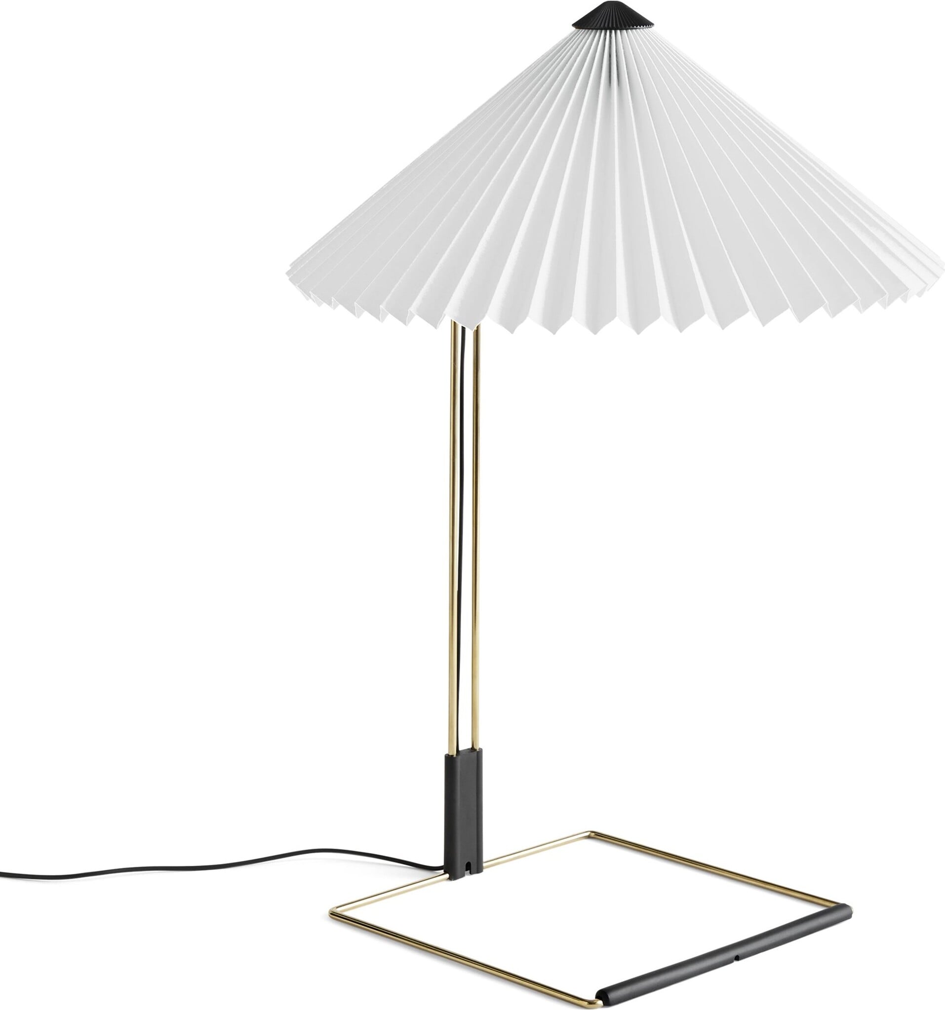 Lampa stołowa Matin 38 cm biała polerowany mosiądz