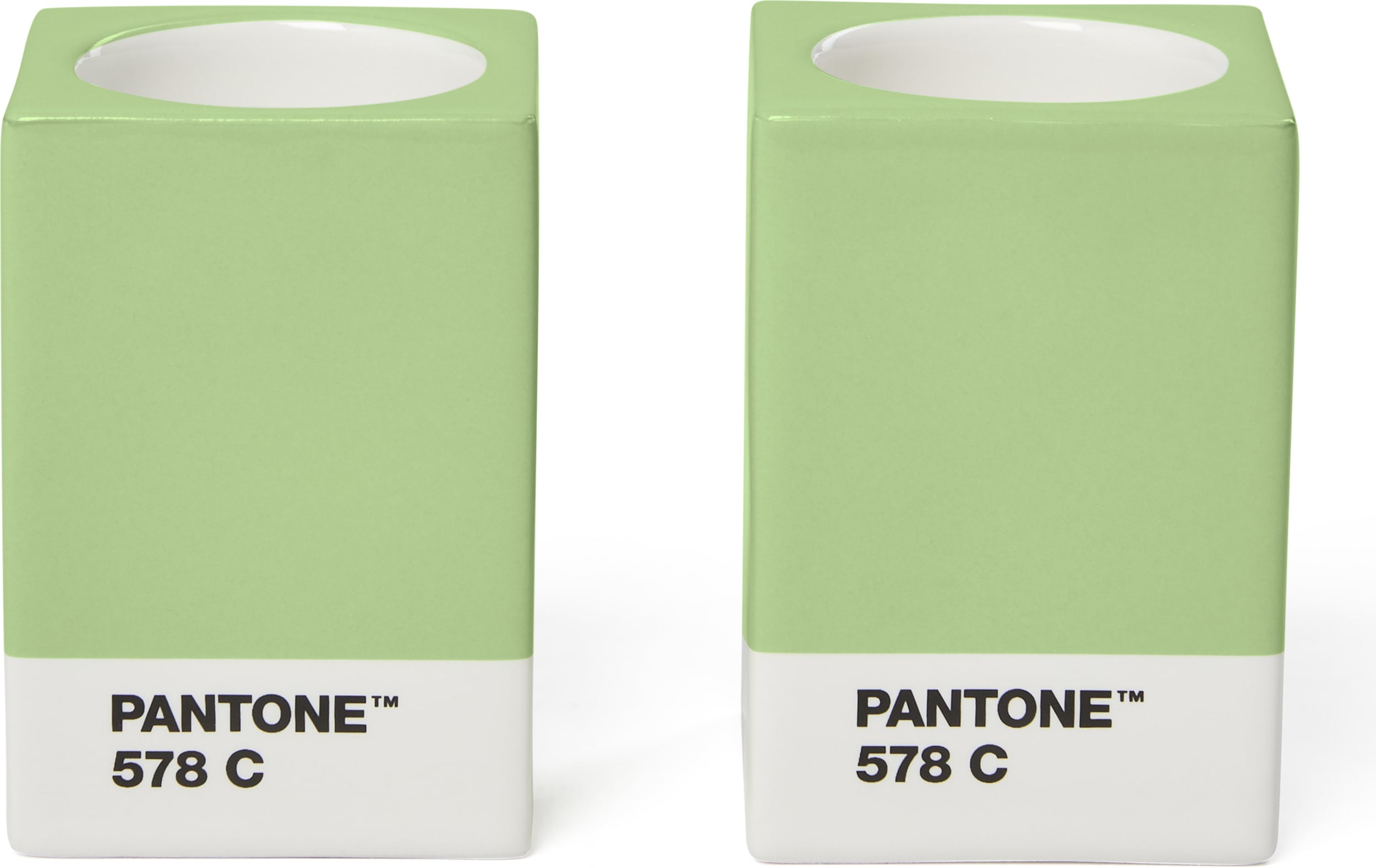 Świeczniki na klasyczne świece lub tealighty Pantone jasnozielone 2 szt.
