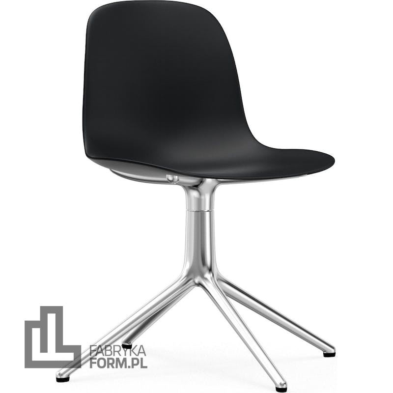 Krzesło obrotowe Form Swivel 4L czarne na aluminiowych nogach