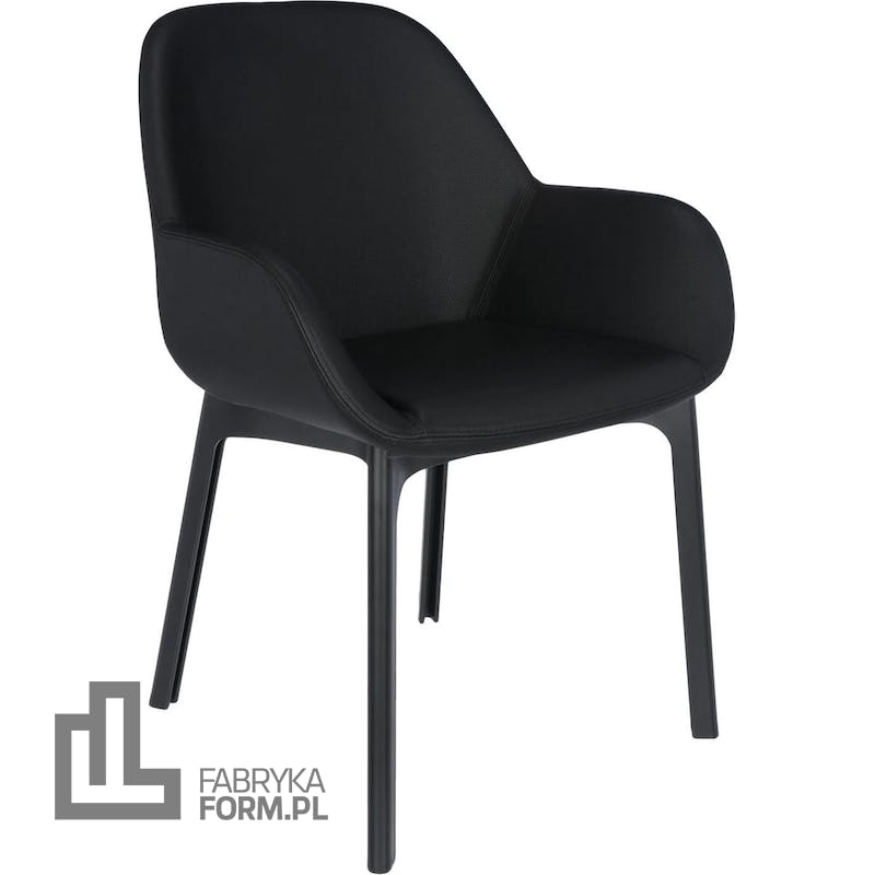 Krzesło Clap Eco Leather czarne z czarną ramą