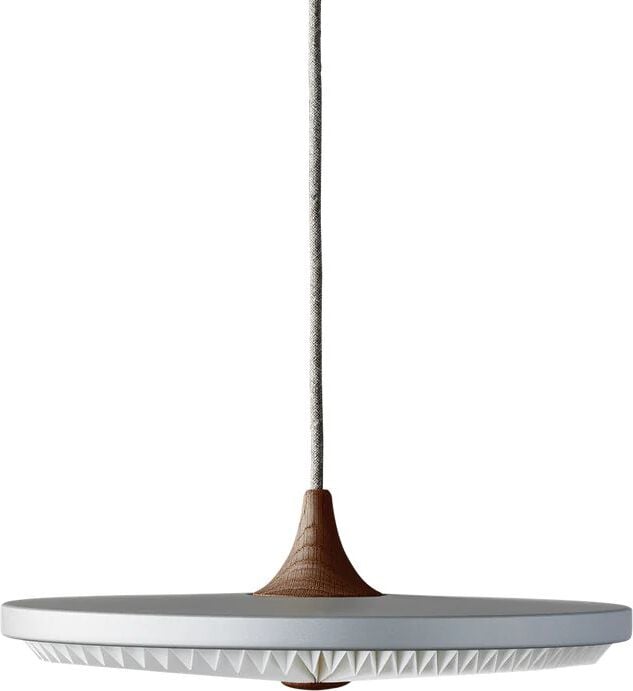 Lampa wisząca Soleil S srebrna ciemny dąb z papierowym kloszem