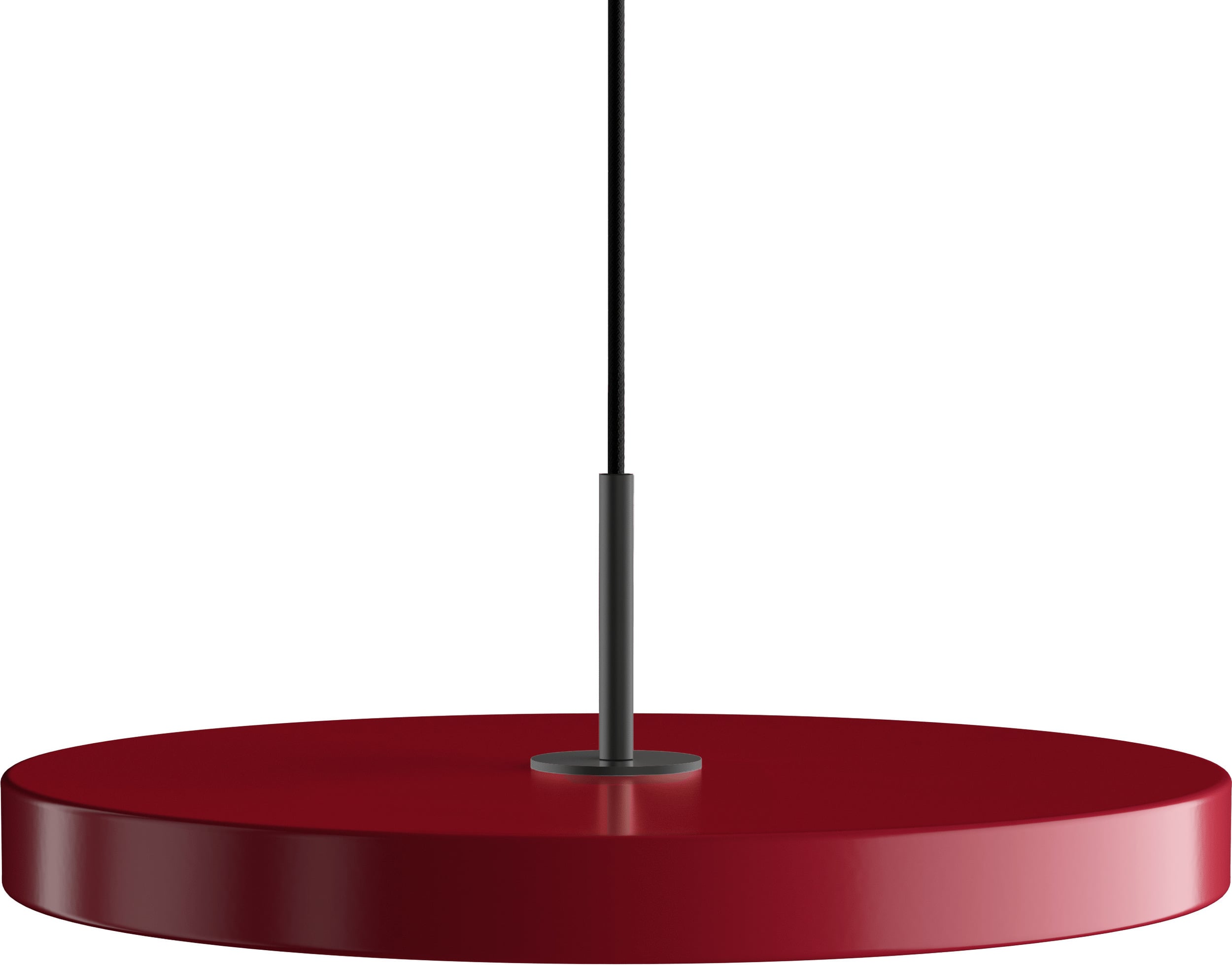 Lampa wisząca Asteria Plus 43 cm rubinowa czerwień z czarnym mocowaniem