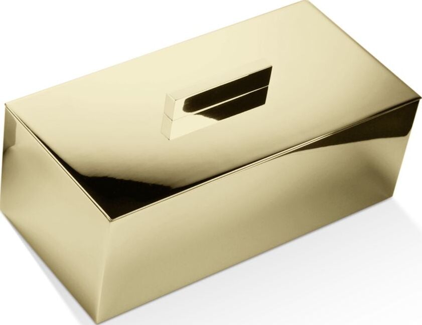 Pojemnik łazienkowy Corner 25 cm złoty z pokrywką
