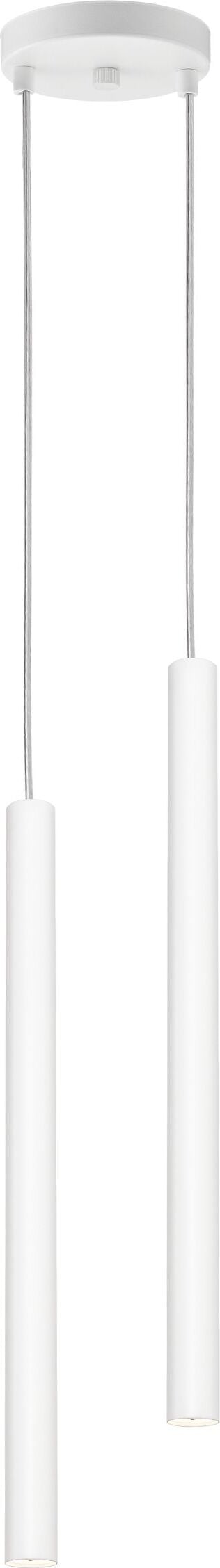 Lampa wisząca Roll biała podwójna z łączeniem srebrnym