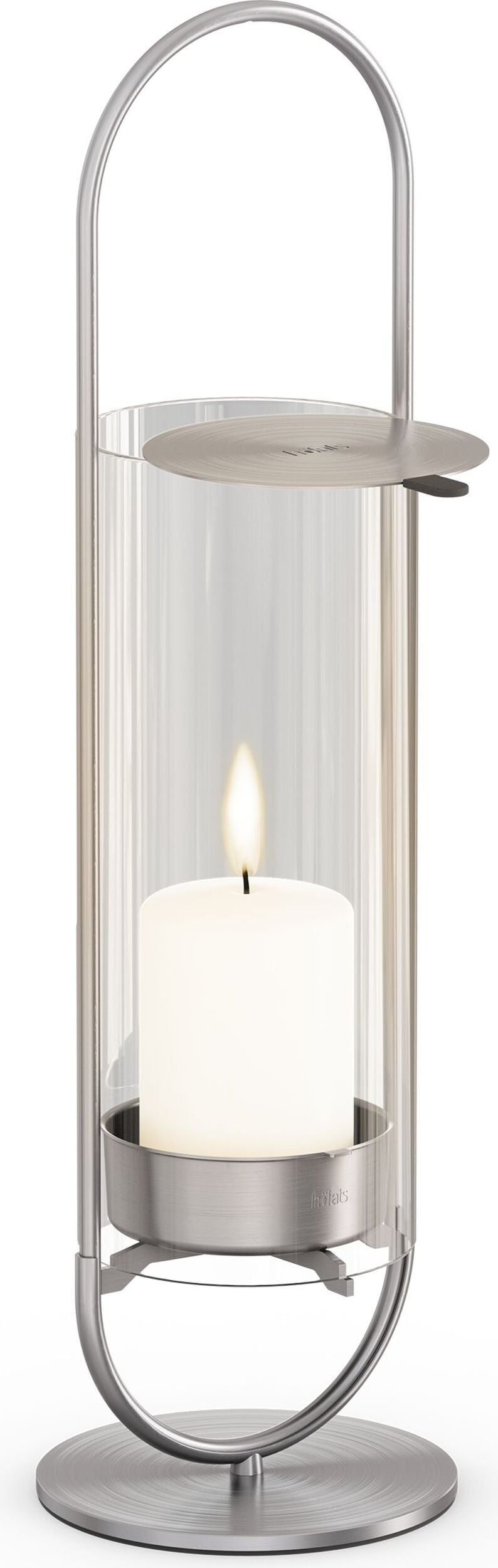 Latarnia Oval 35 cm srebrna