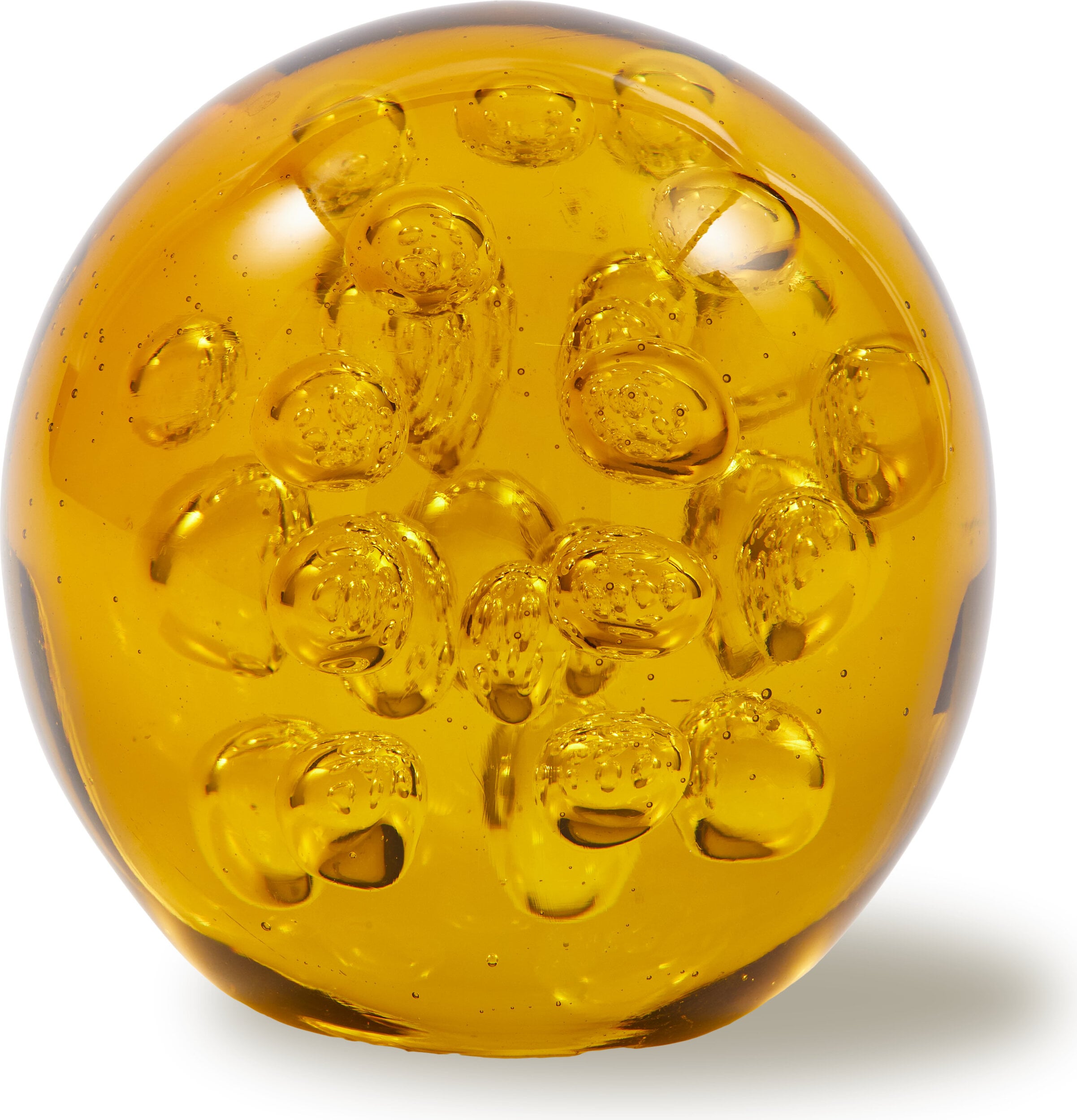 Dekoracja szklana Bubble Glass Ball 8 cm żółta