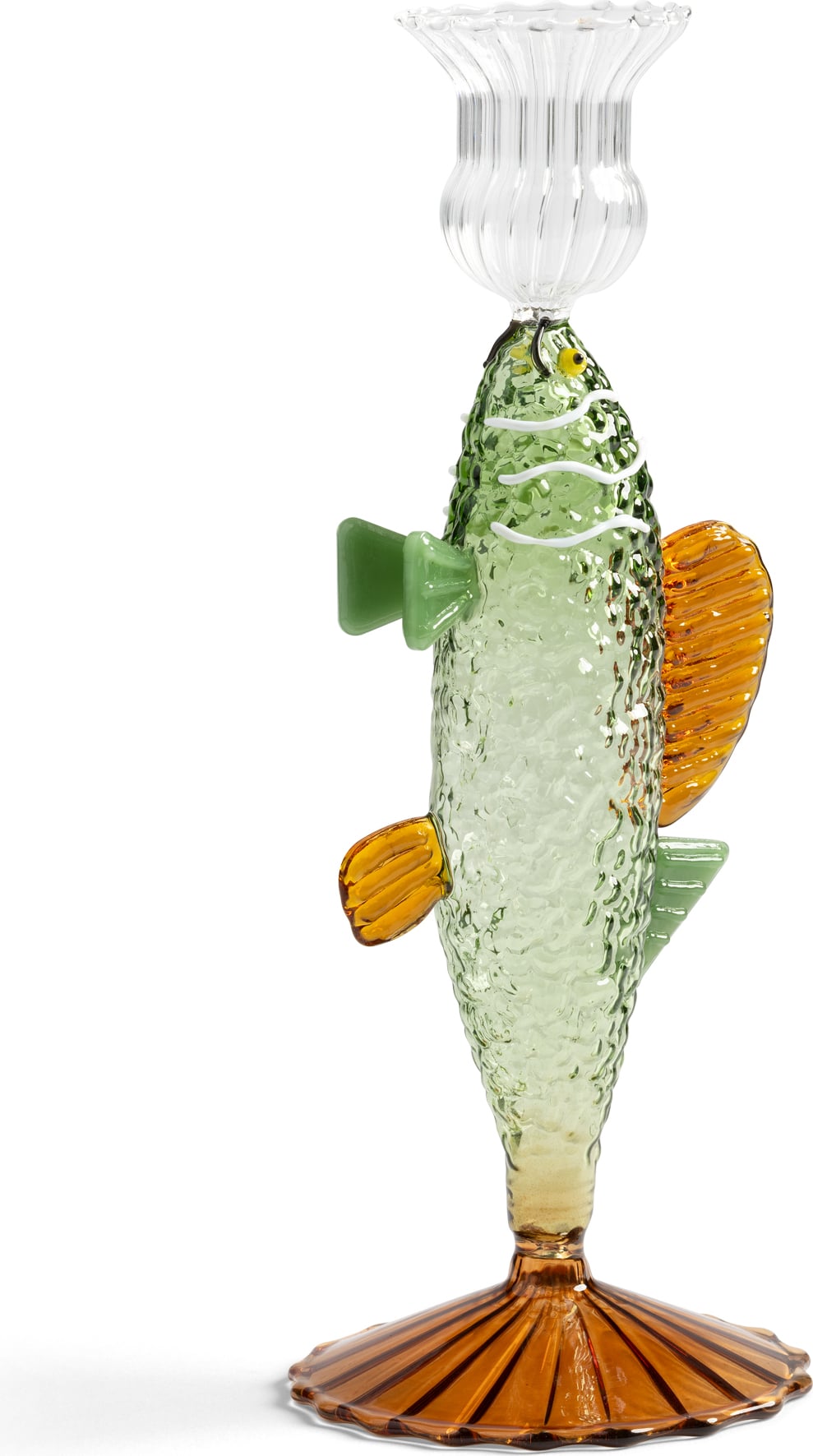 Świecznik na klasyczną świecę Fish zielony